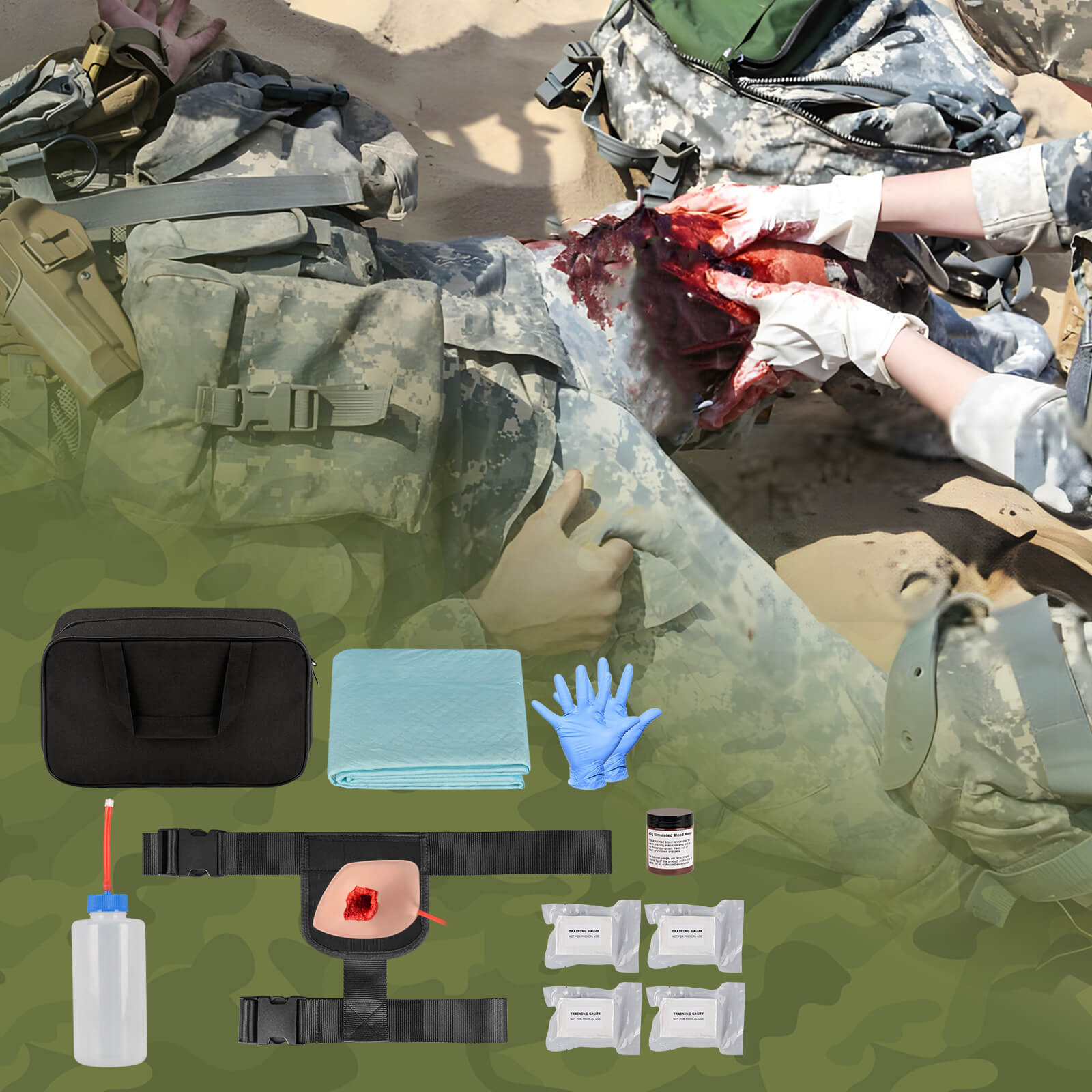 wearable inguinal wound packing trainer for emergency care training