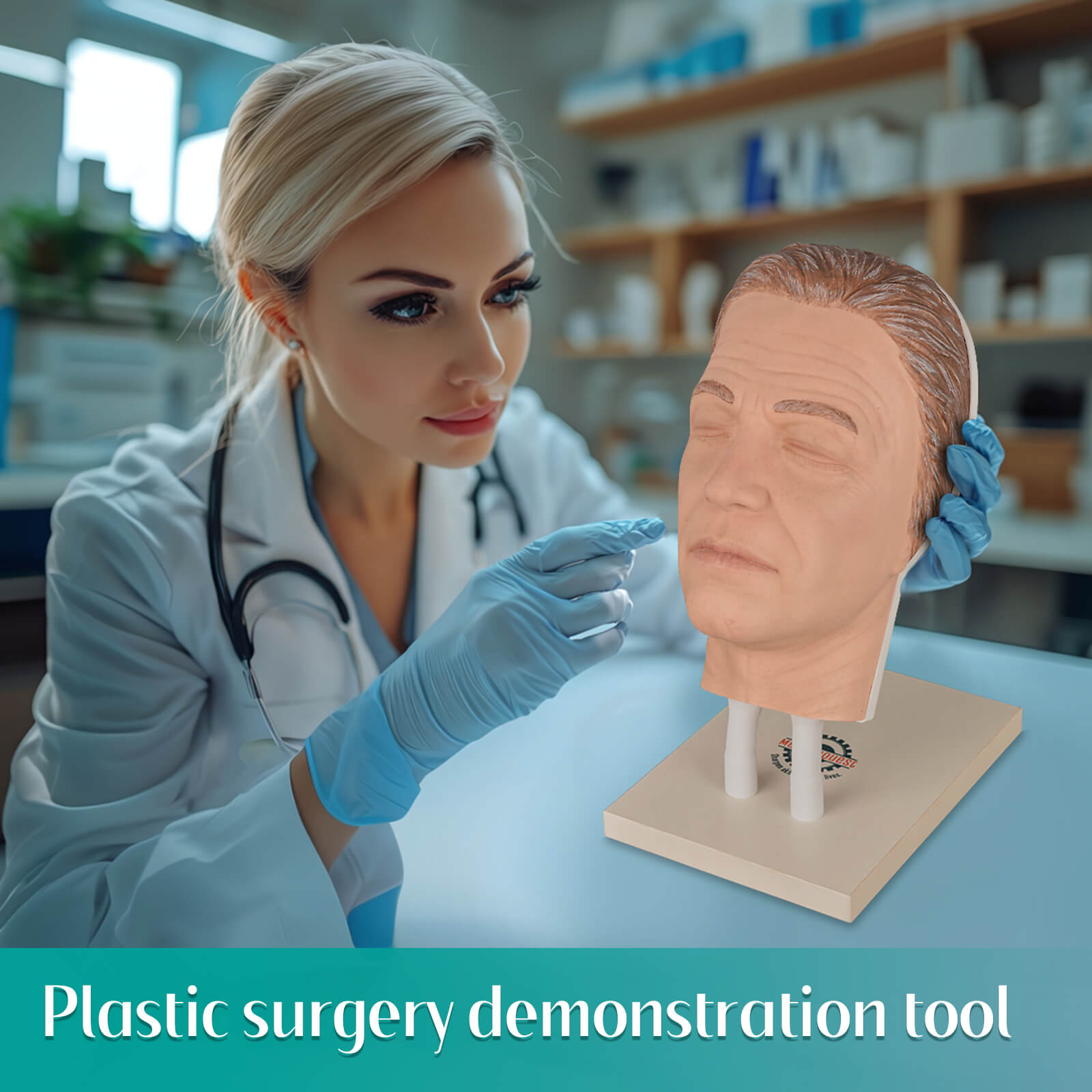 Professioneller Manikinkopf Für Kosmetik-Training – Weicher PVC-Kopf Mit Tischklemme, 28 Cm