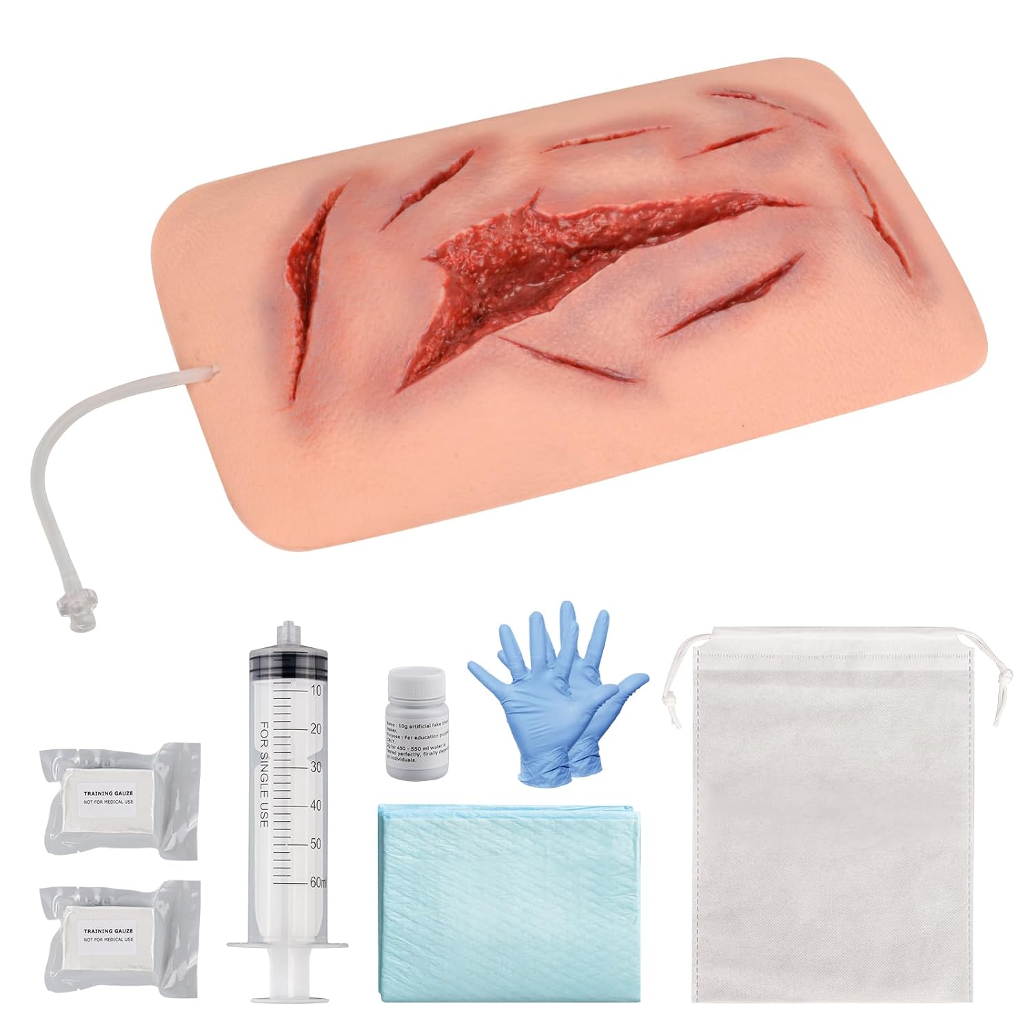 Large Laceration Wound Moulage with Bleeding Function