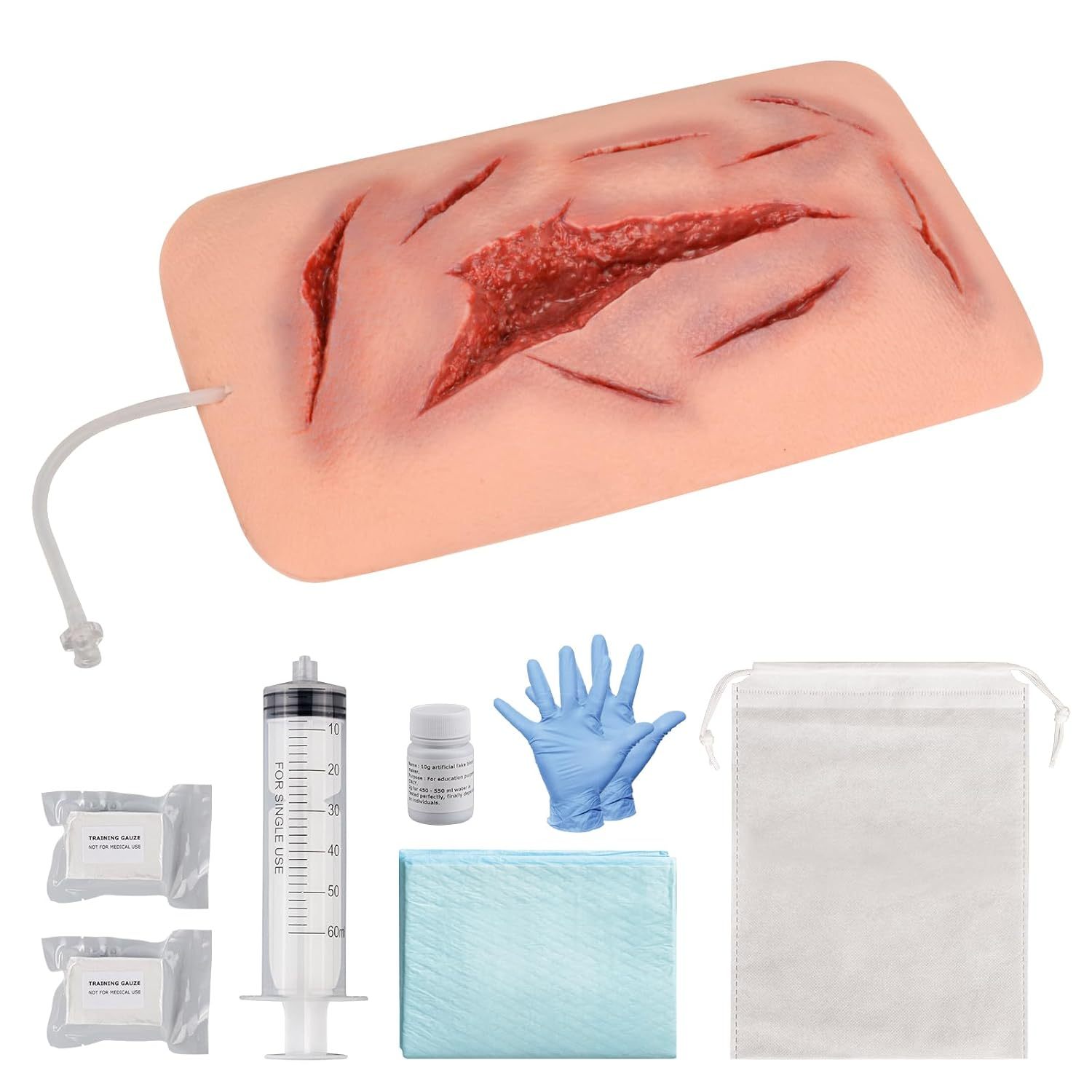 Large Laceration Wound Moulage with Bleeding Function