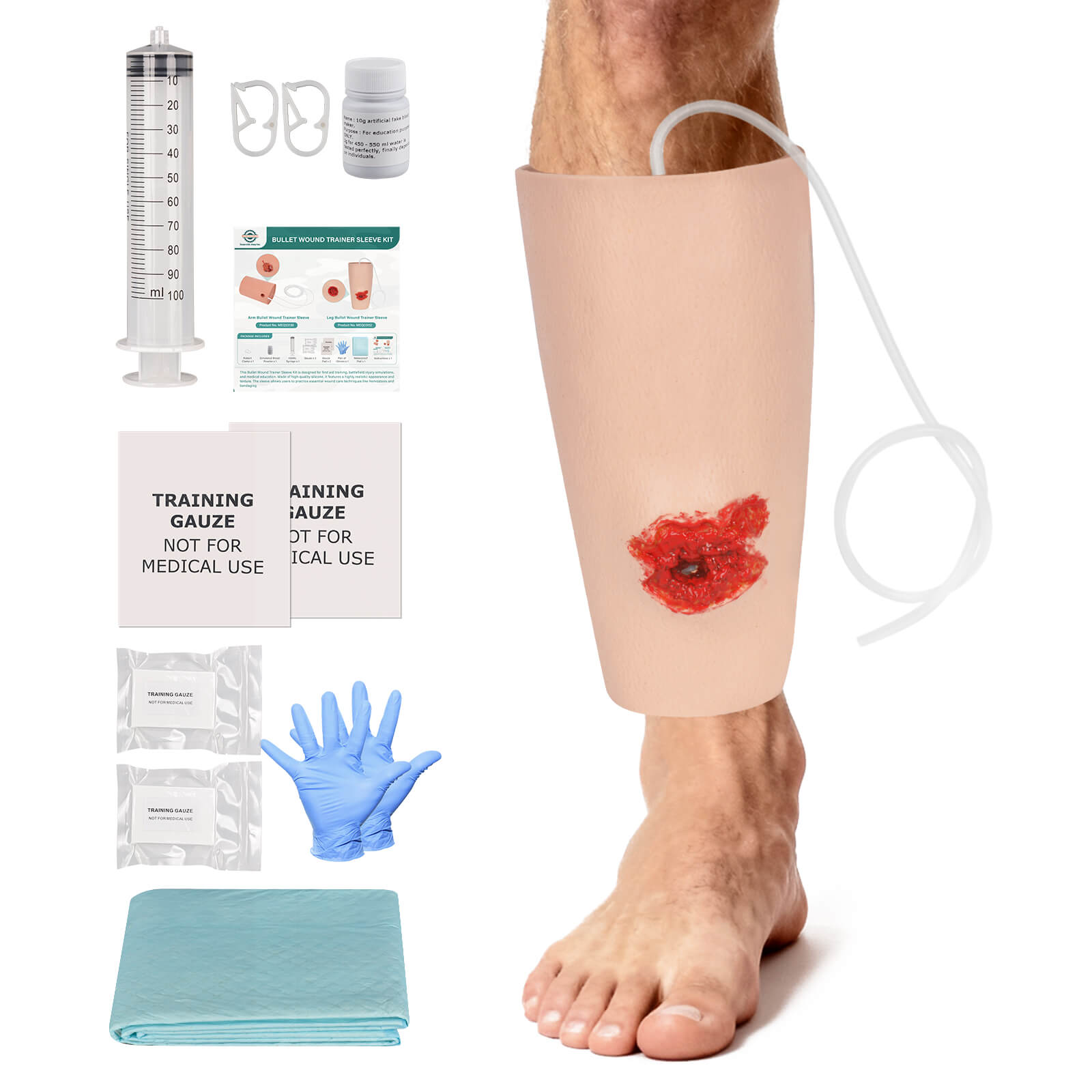 Leg Bullet Wound Packing Trainer Kit (Leg Sleeve)
