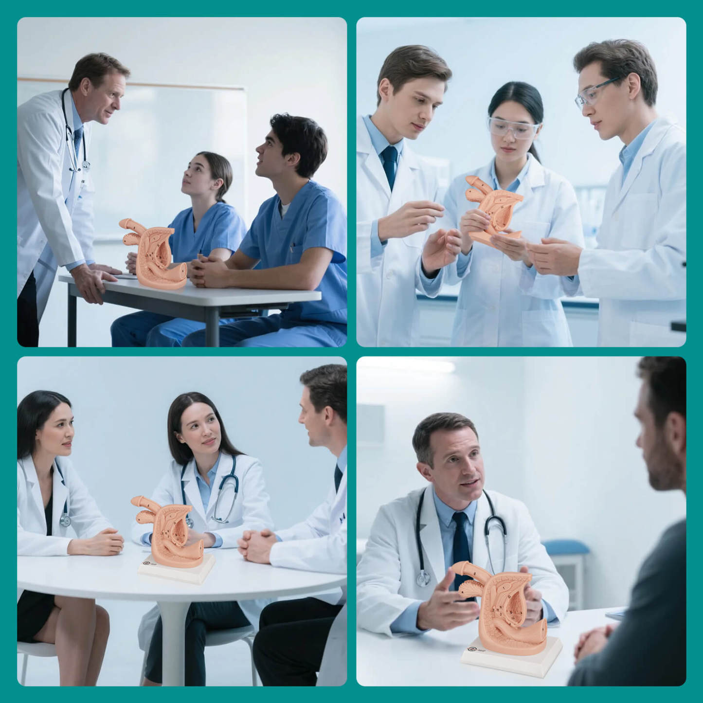 Male Urinary Catheterization Anatomy Display Model with Labels