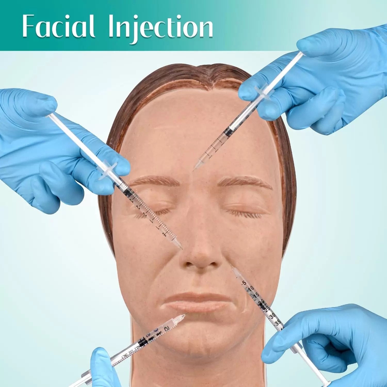 Multi-direcitonal Female Facial Injection Mannequin Head Sara Model