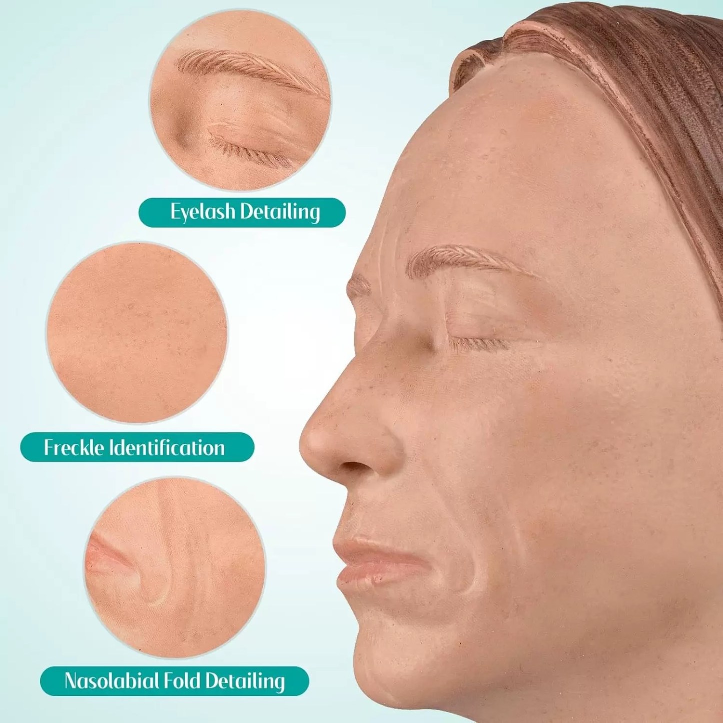 Multi-direcitonal Female Facial Injection Mannequin Head Sara Model