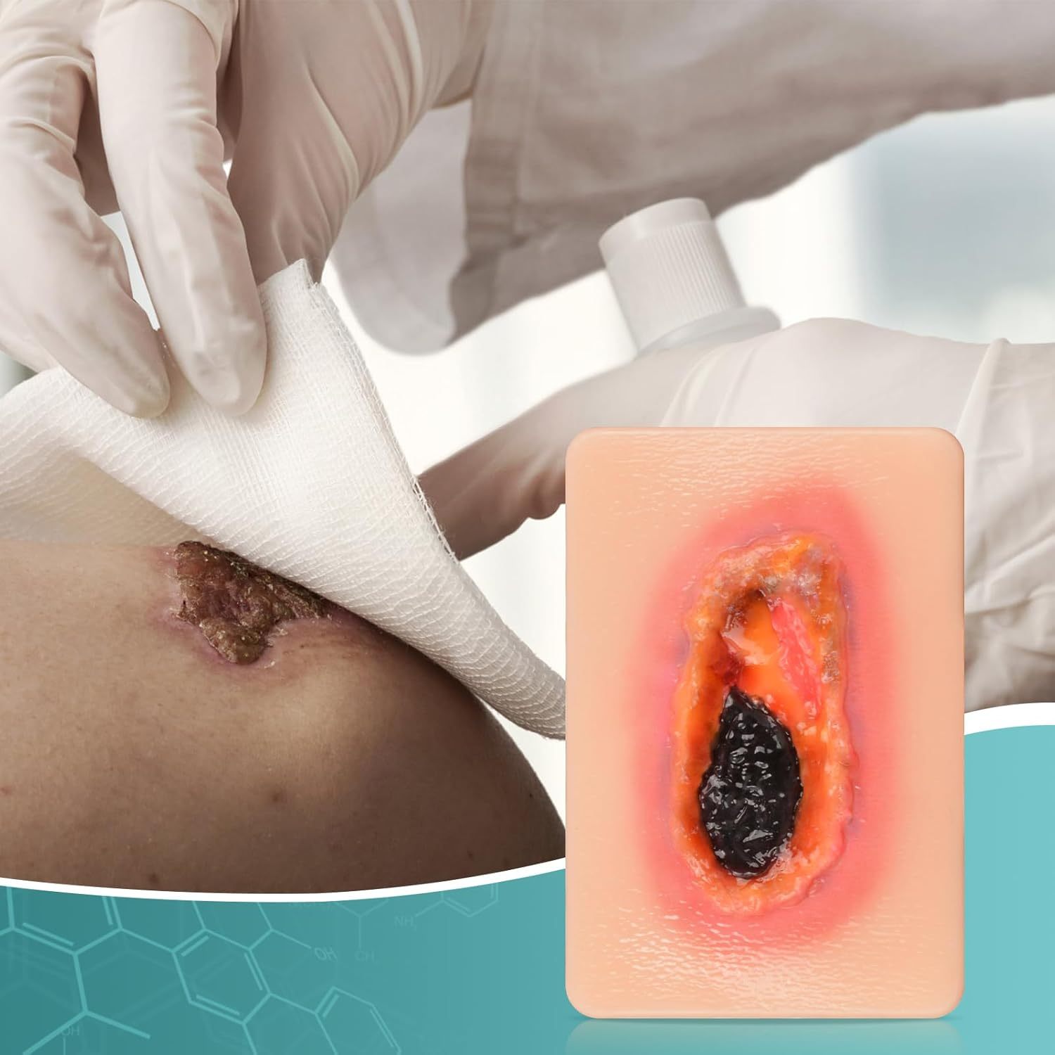 Card-sized Necrotic Wound Simulation Models