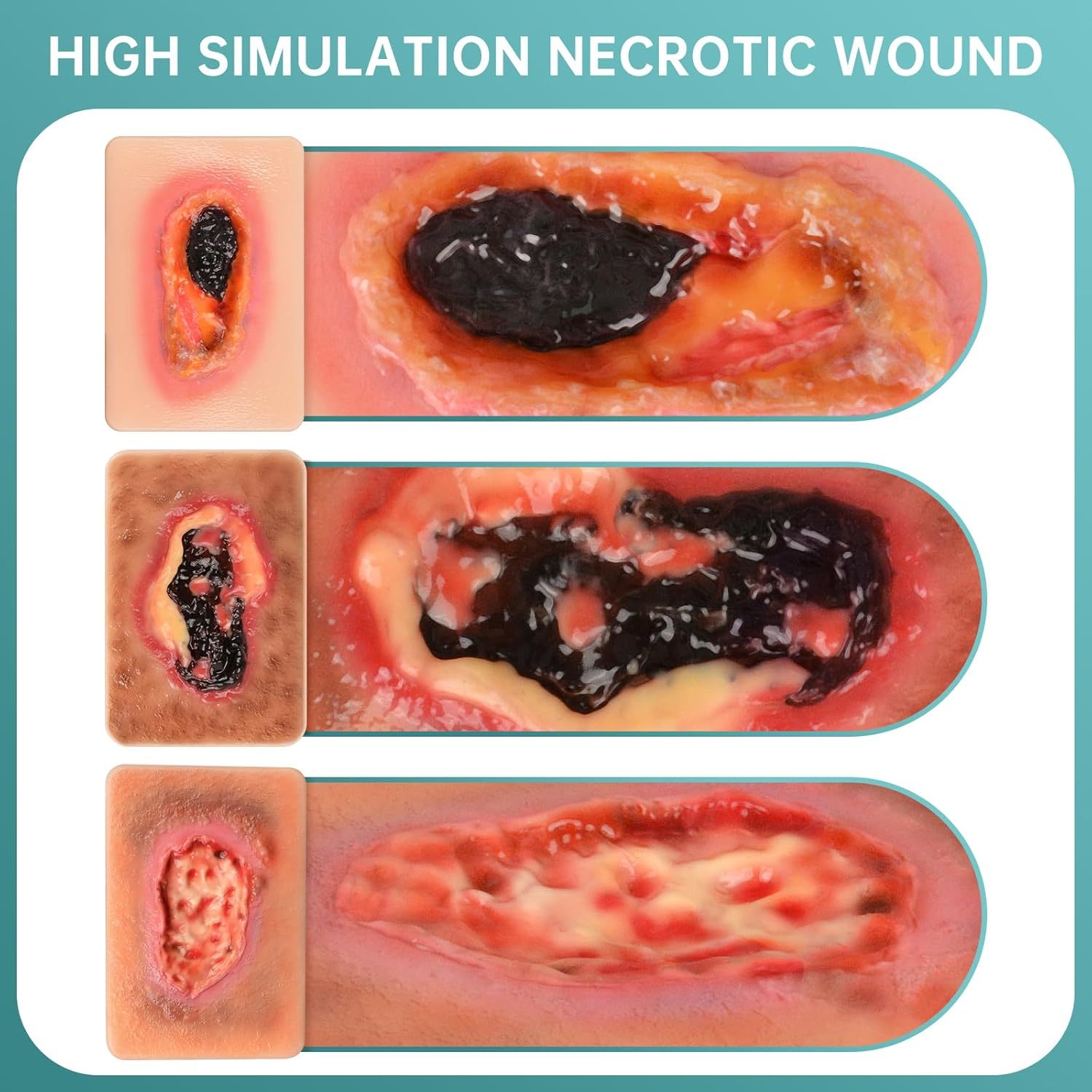 Card-sized Necrotic Wound Simulation Models