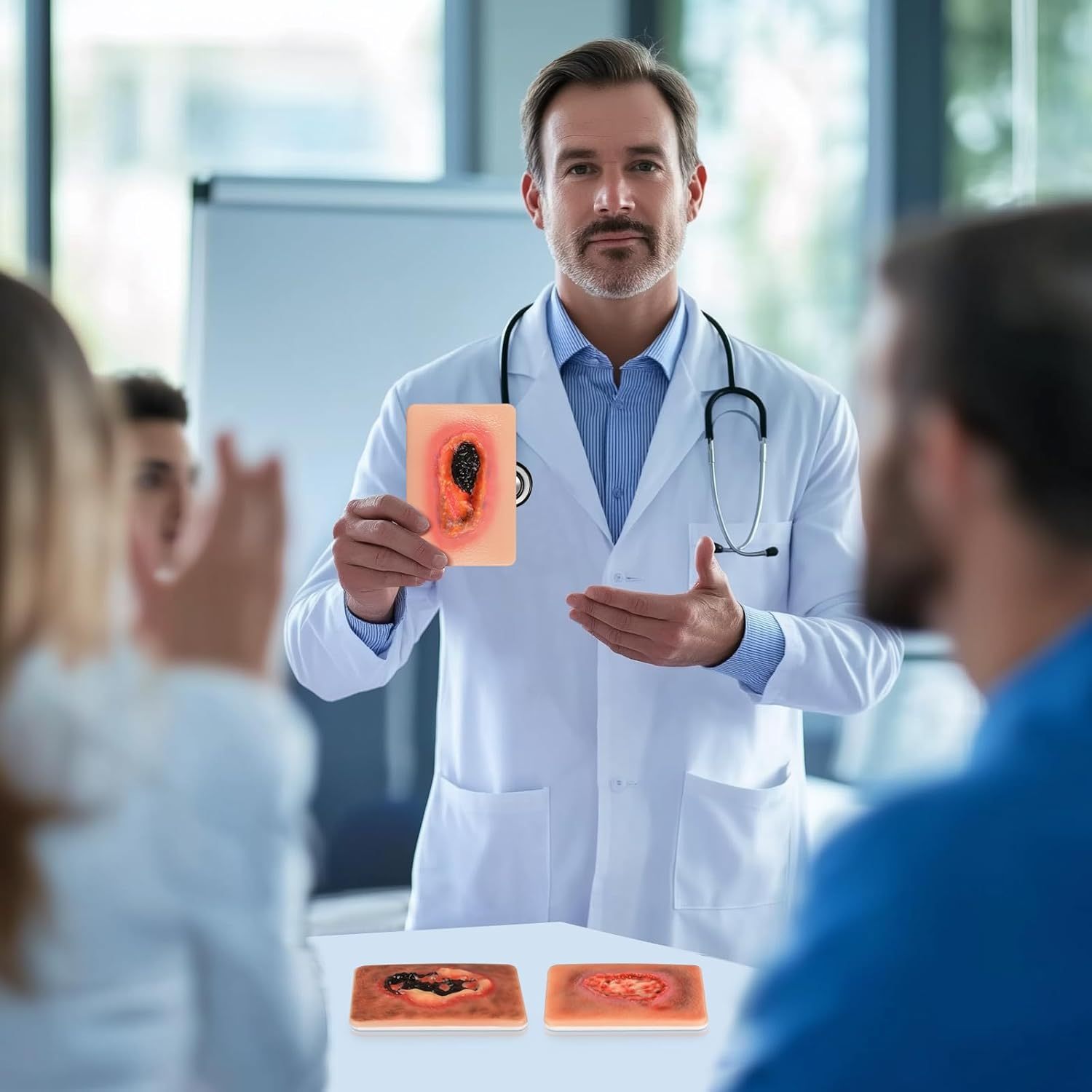 Card-sized Necrotic Wound Simulation Models