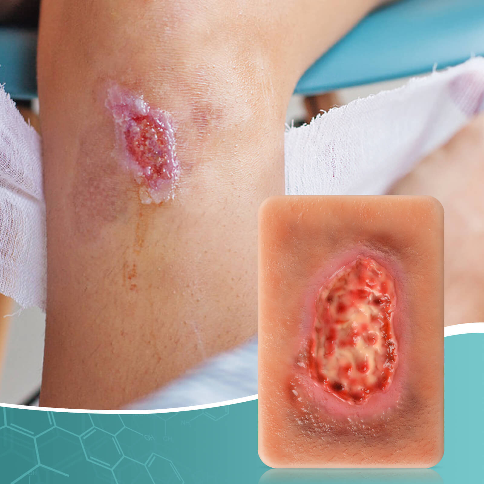 Card-sized Necrotic Wound Simulation Models