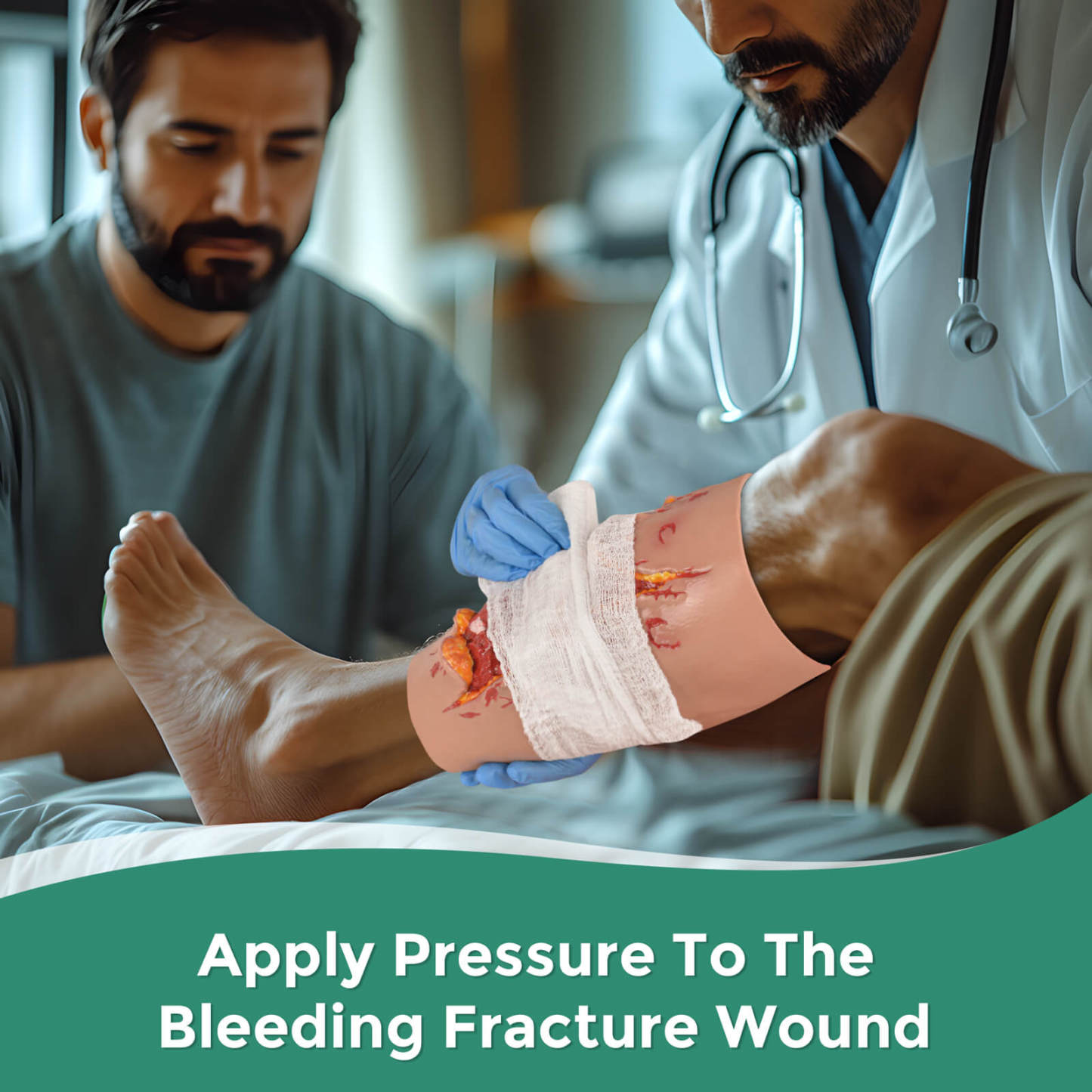 Open Fracture Wound Leg Sleeve Kit with Bleeding Simulation