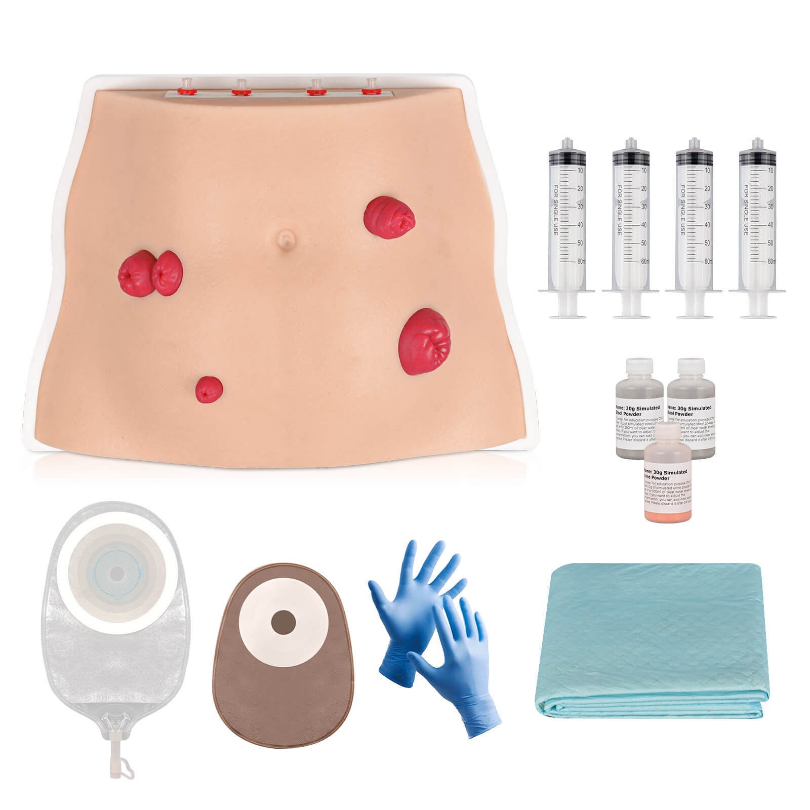 Ostomy Care Simulator with Adjustable Display Bracket