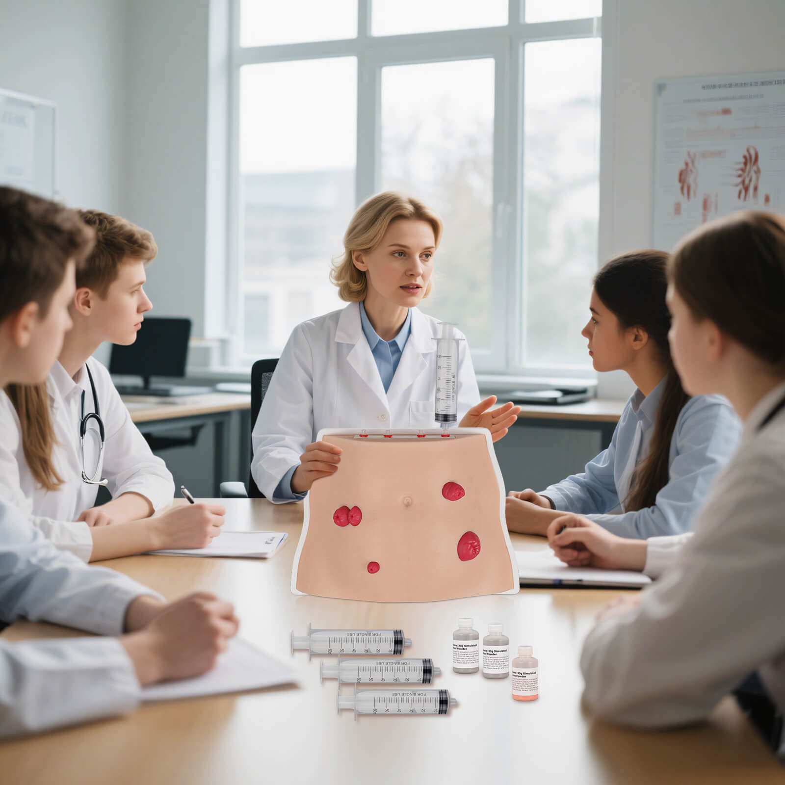 Ostomy Care Simulator with Adjustable Display Bracket