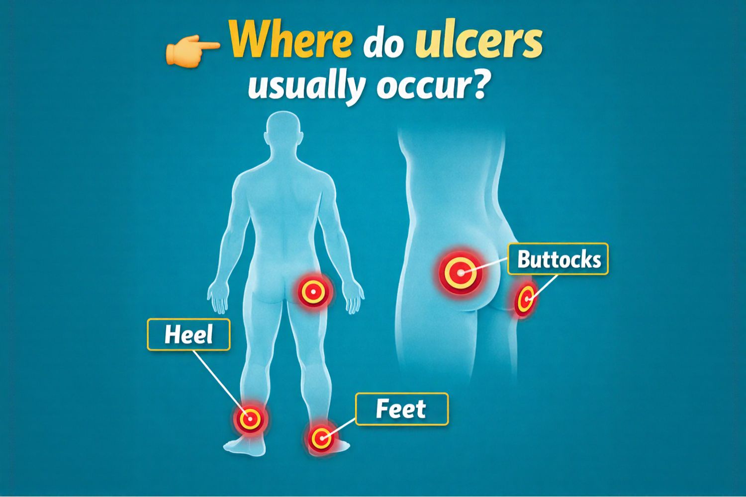 what are three common sites for pressure ulcers