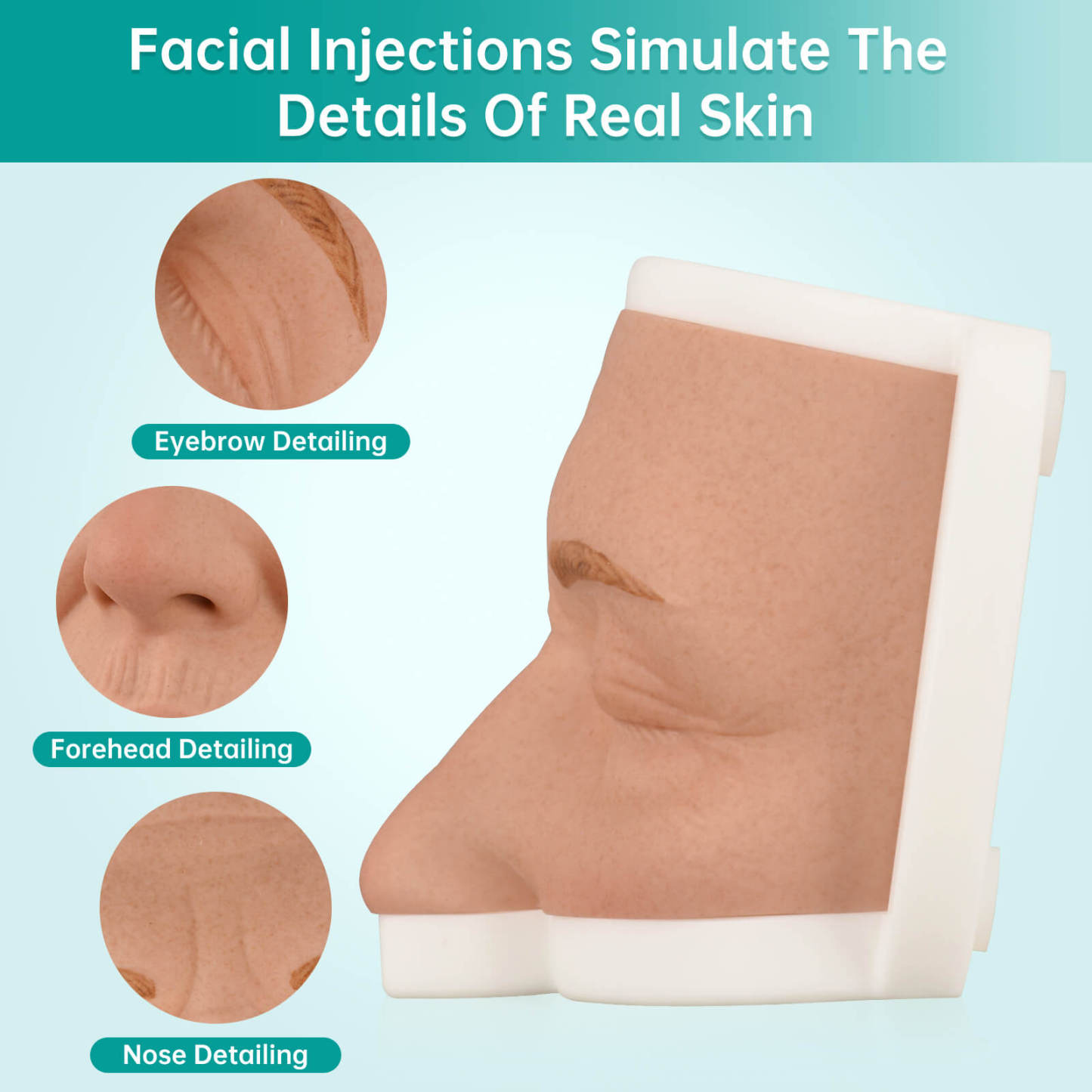 Realistic Silicone Eye Injection Practice Face Model