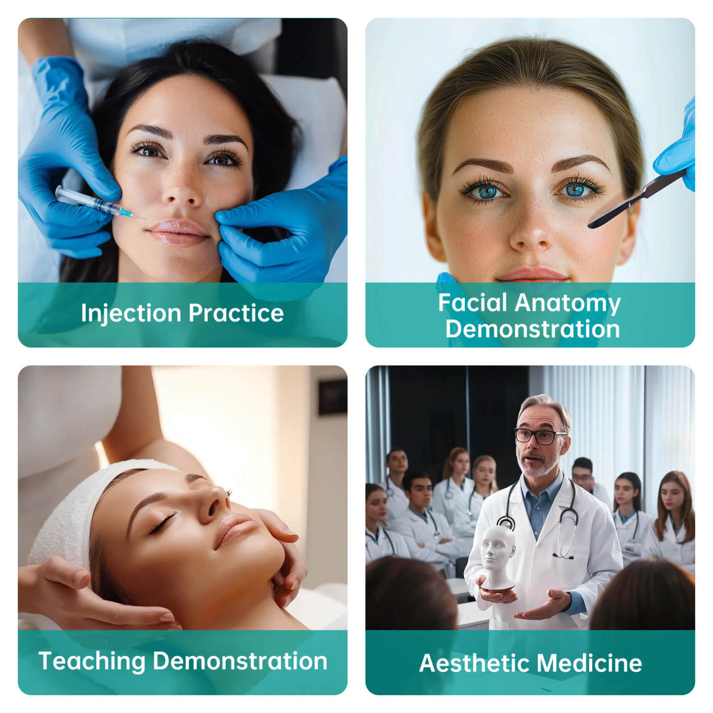 Realistic Silicone Eye Injection Practice Face Model