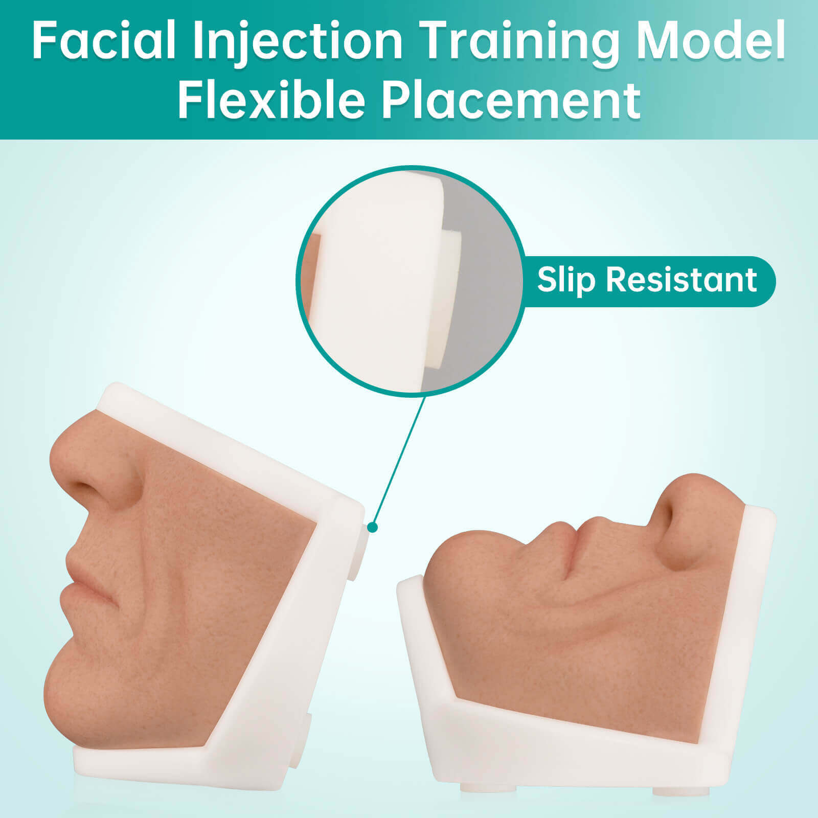 Silicone Female Lower Face Injection Training Model with Anti-Slip Base