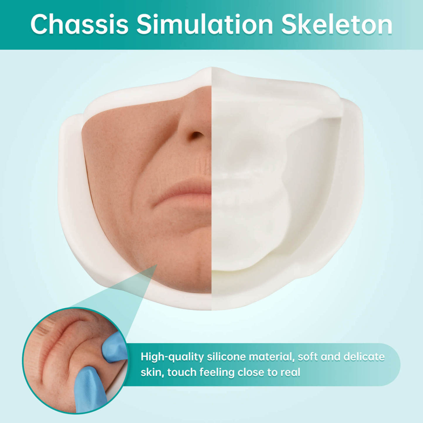 Silicone Female Lower Face Injection Training Model with Anti-Slip Base