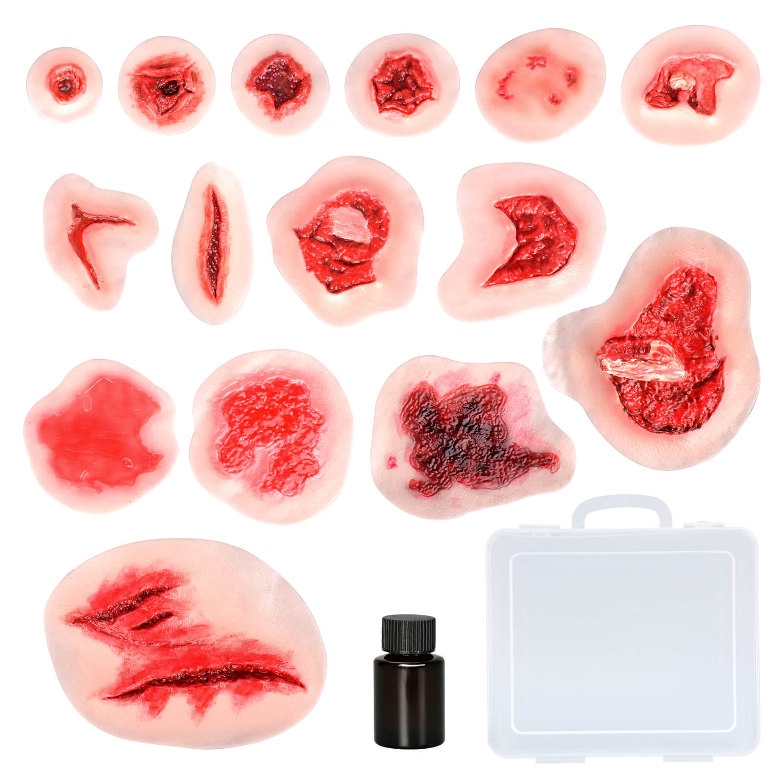 Trauma Wound Moulage Kit (15 Silicone Wounds)