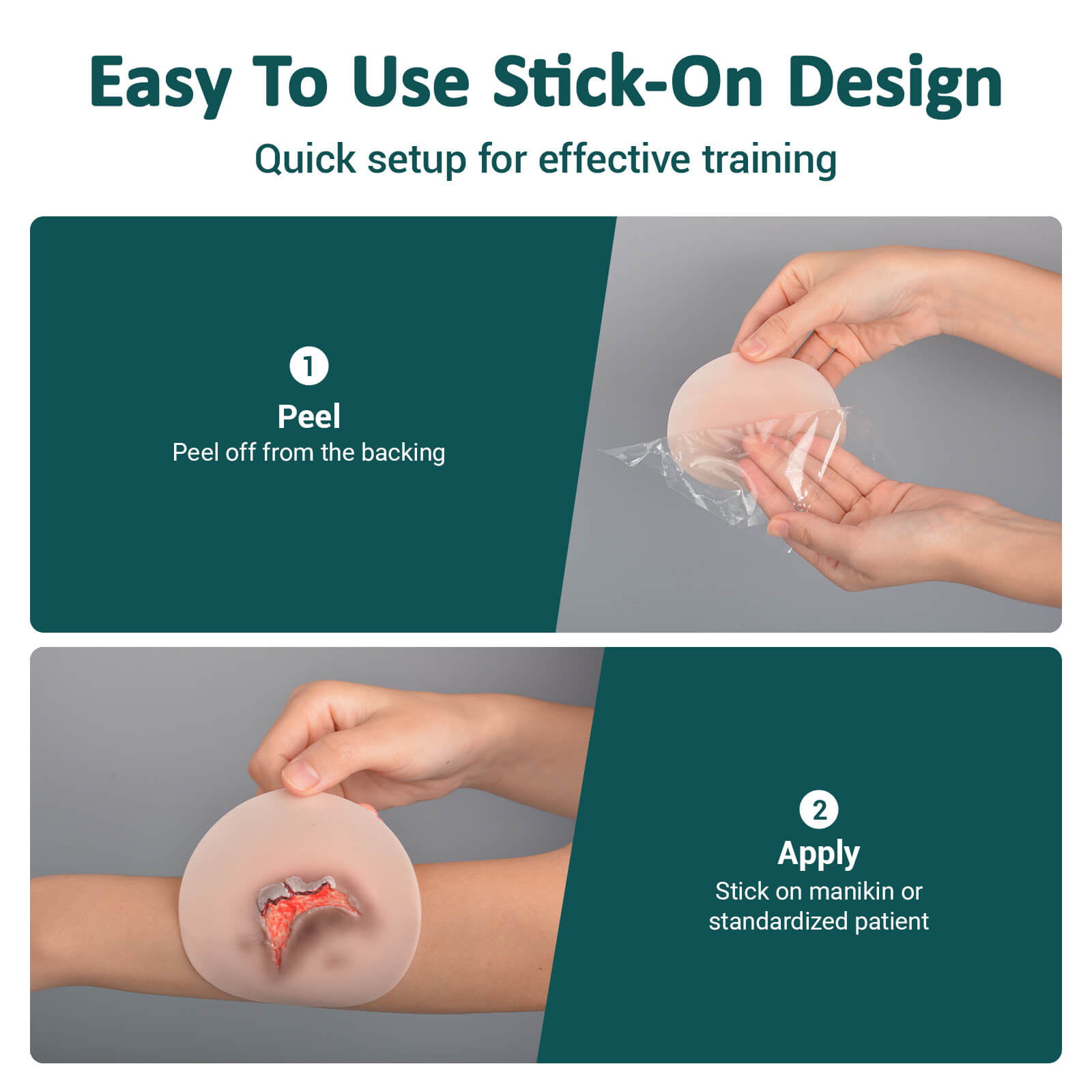 Adhesive-Backed Skin Tear Wound Model for Patient Simulation