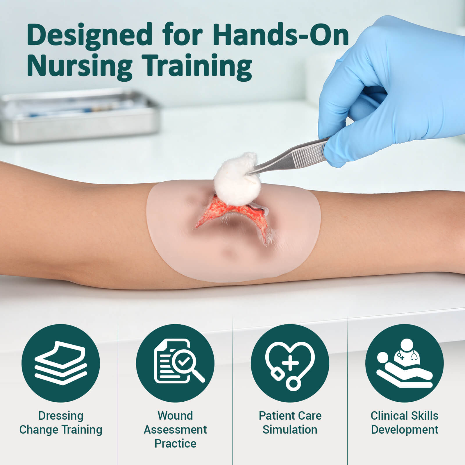 Adhesive Skin Tear Model Applied to Skin for Clinical Training