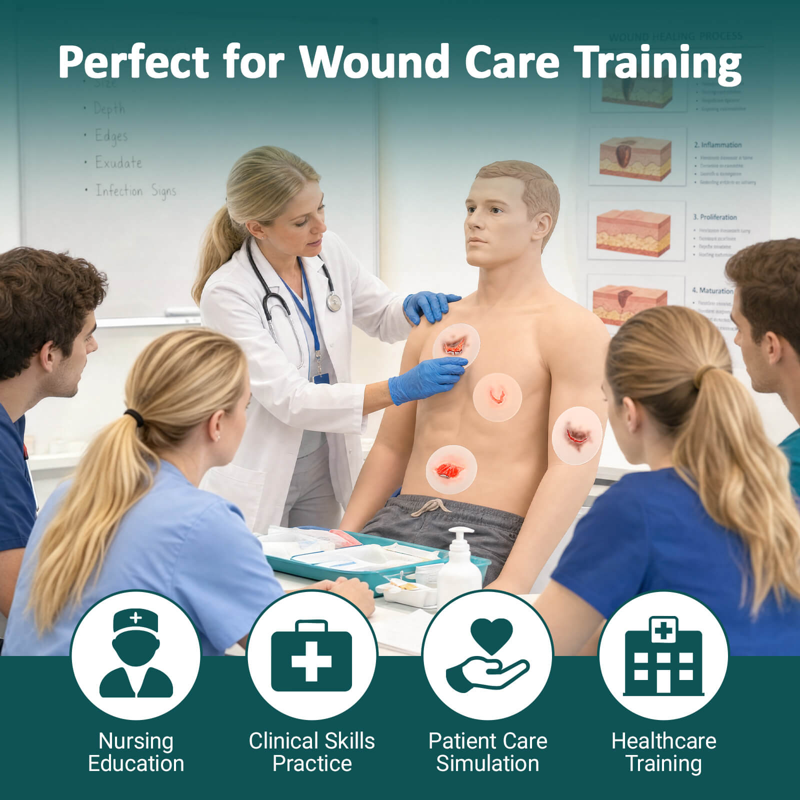 Skin Tear Wound Model for Fragile Skin Care Training