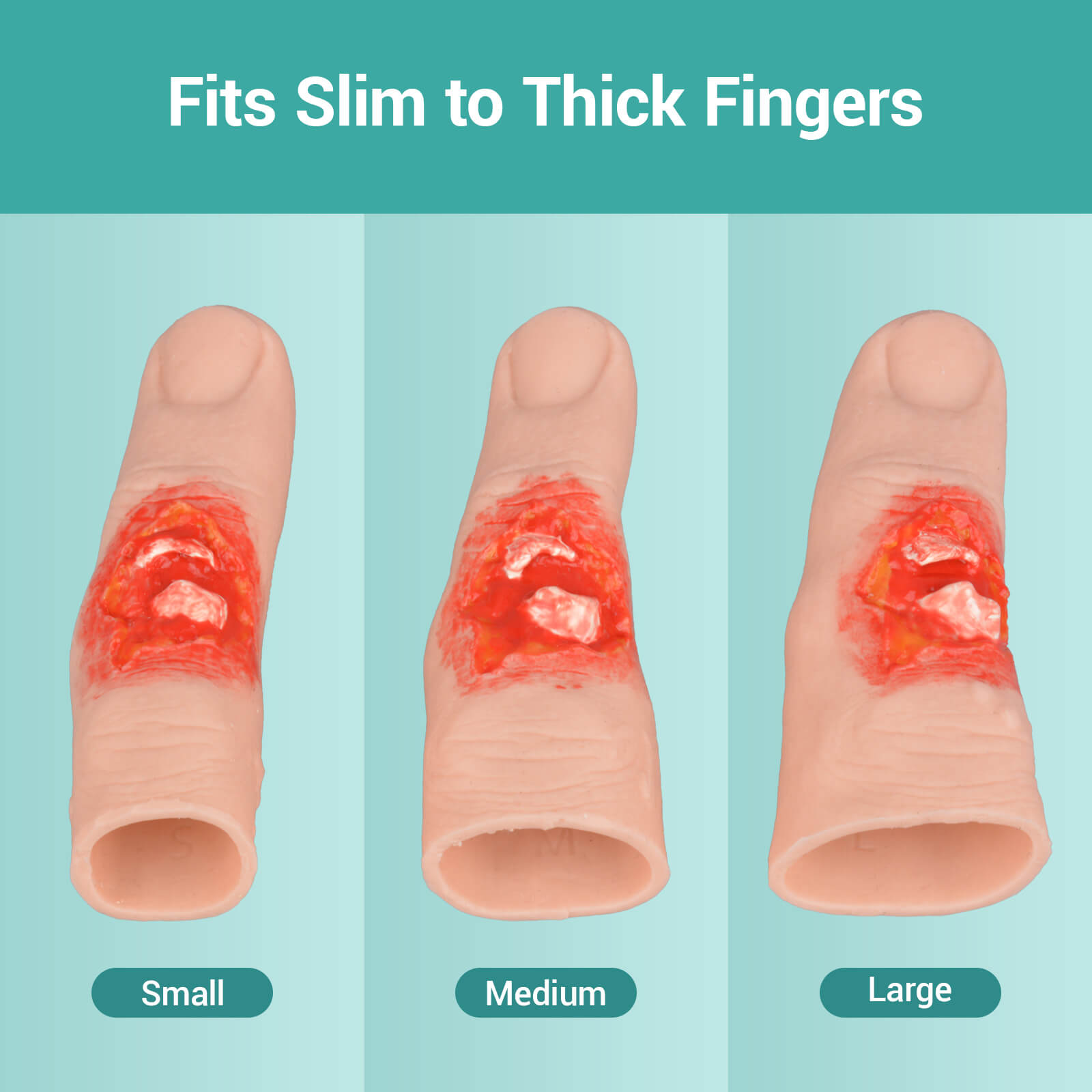 Slip-on Finger Fracture Wound Simulator Fits Real Fingers