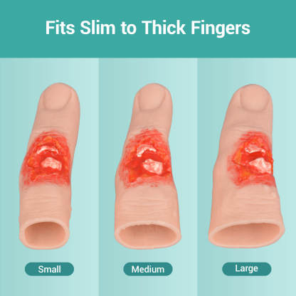 Slip-on Finger Fracture Wound Simulator Fits Real Fingers