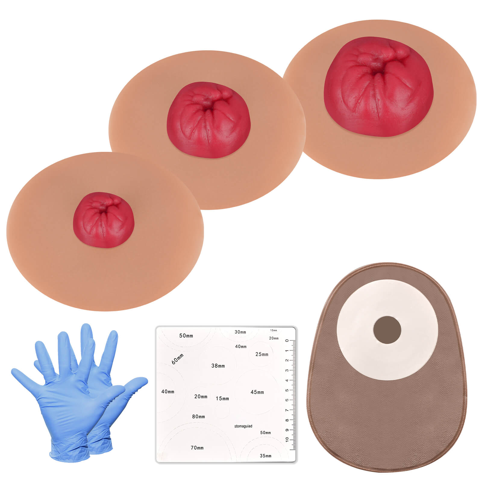 Sticky Colostomy Care Simulators, Tan Skin Tone