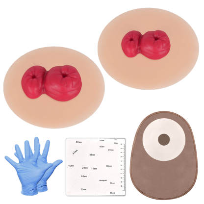 Sticky Loop Ileostomy Stoma Care Simulators, Light Skin