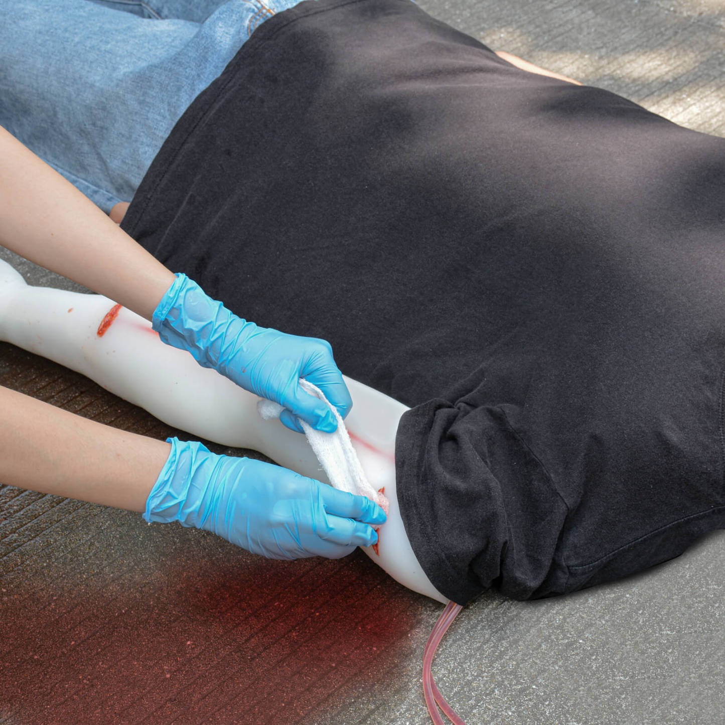 transparent haemorrhage control arm for wound packing training