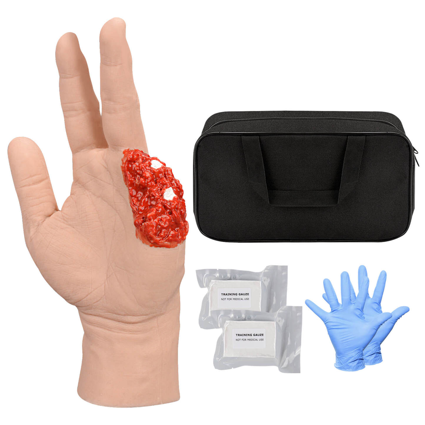 Trauma Hand Wound Packing Training Kit, Light Skin