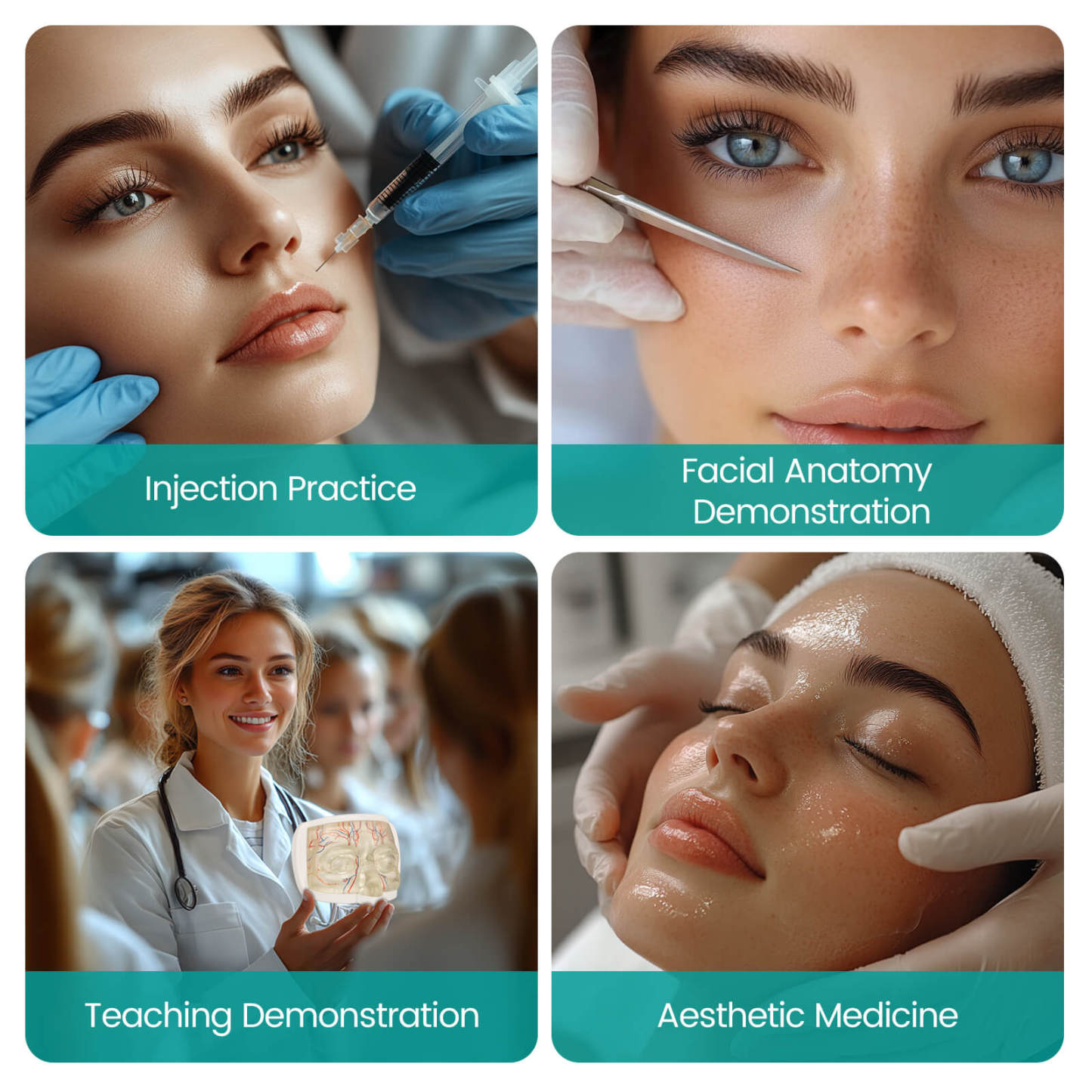 Transparent Upper Facial Injection Training Model with Simulated Blood Vessels