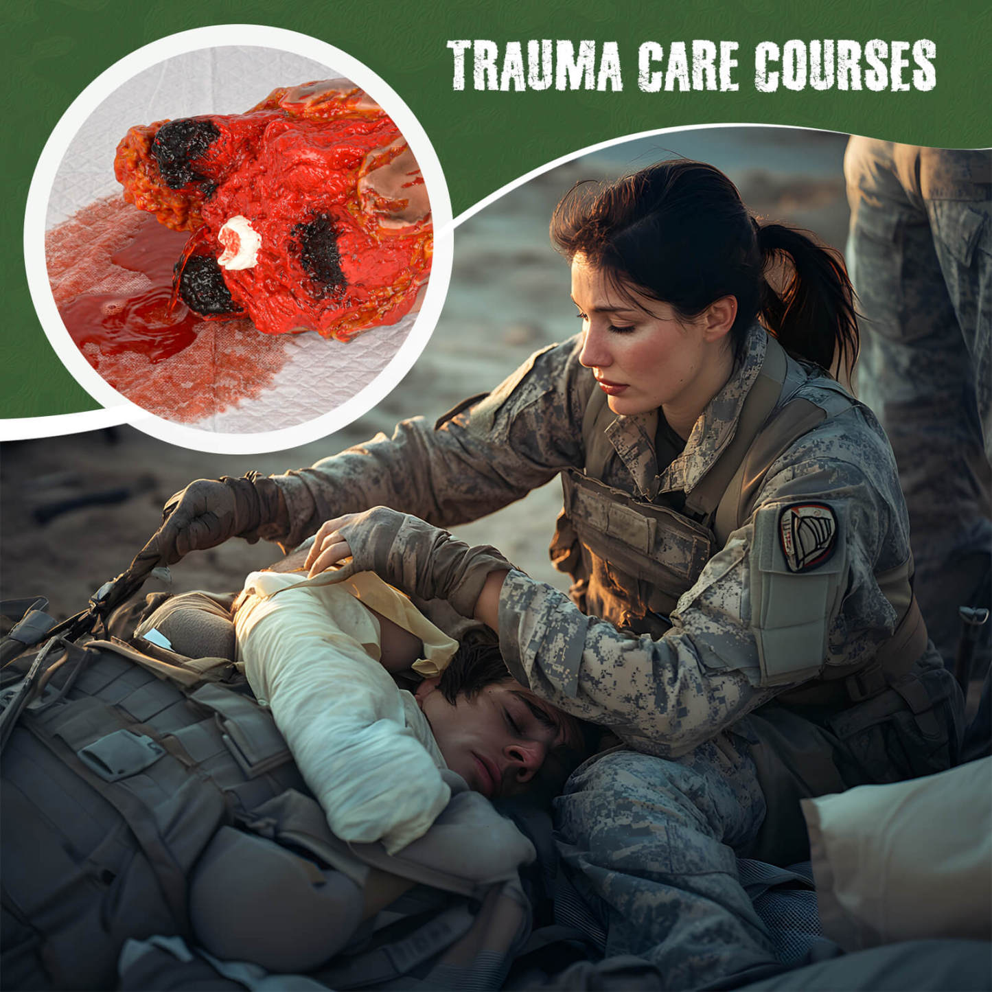 Wearable Amputation Arm Tourniquet & Wound Packing Trainer