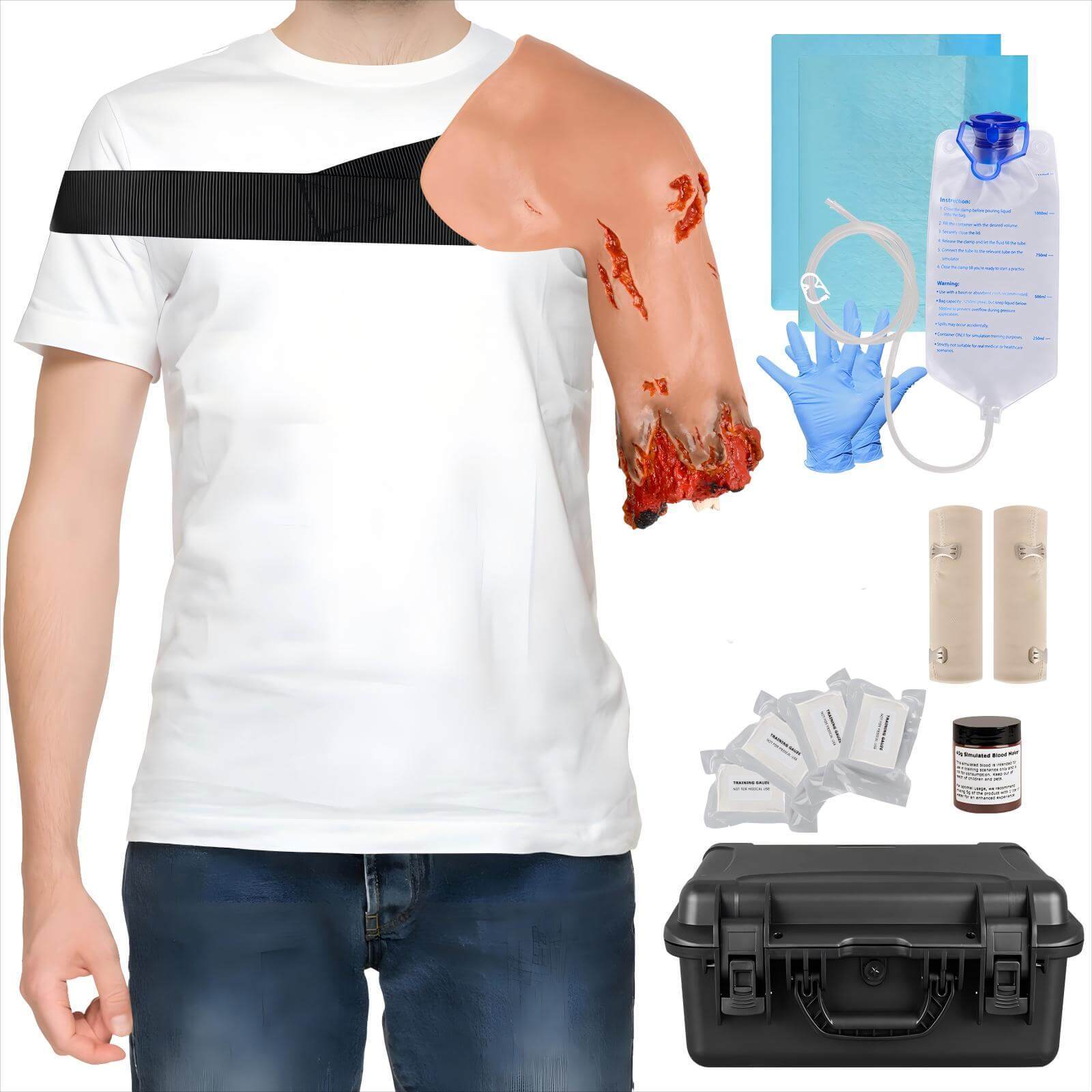 Wearable Amputation Arm Tourniquet & Wound Packing Trainer