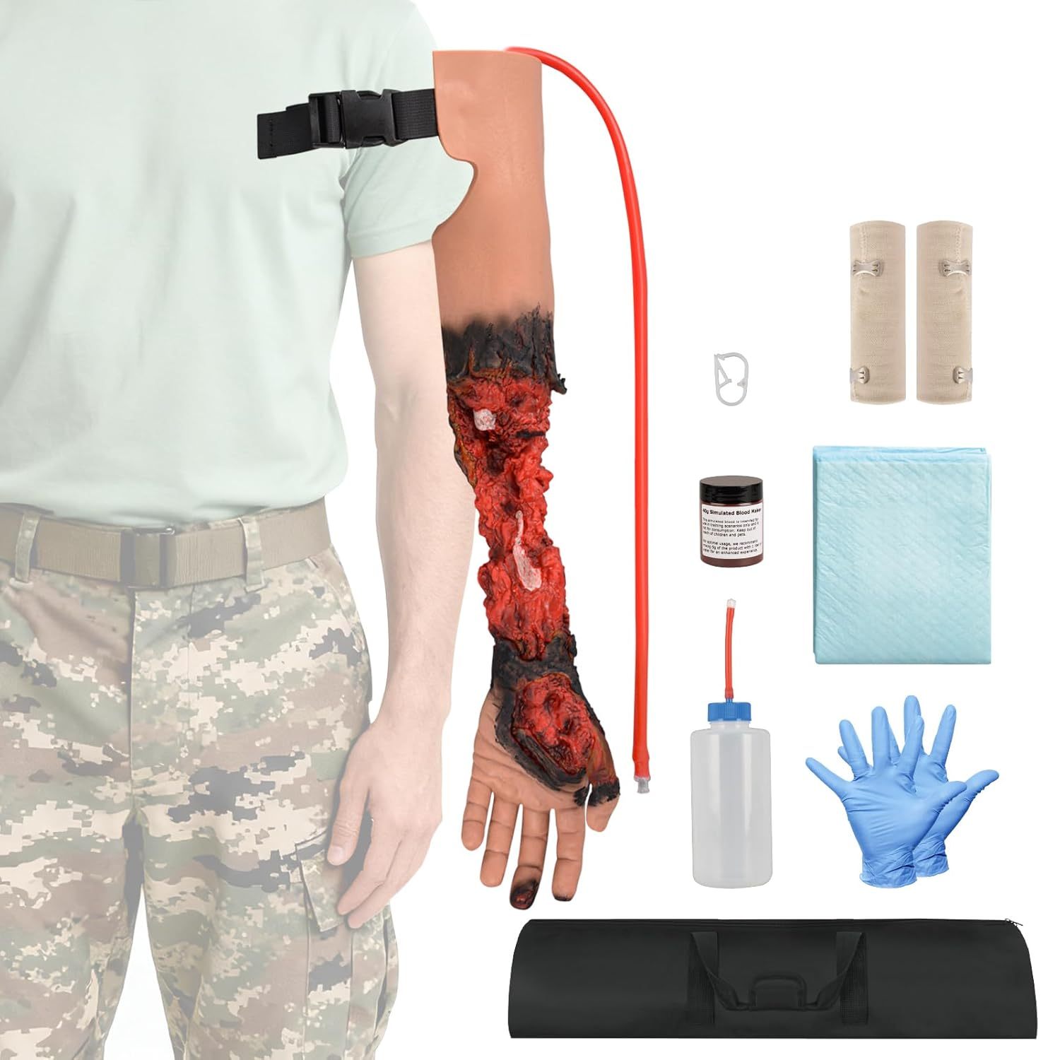 Wearable Arm Amputation Trauma Wound Packing Training Kit