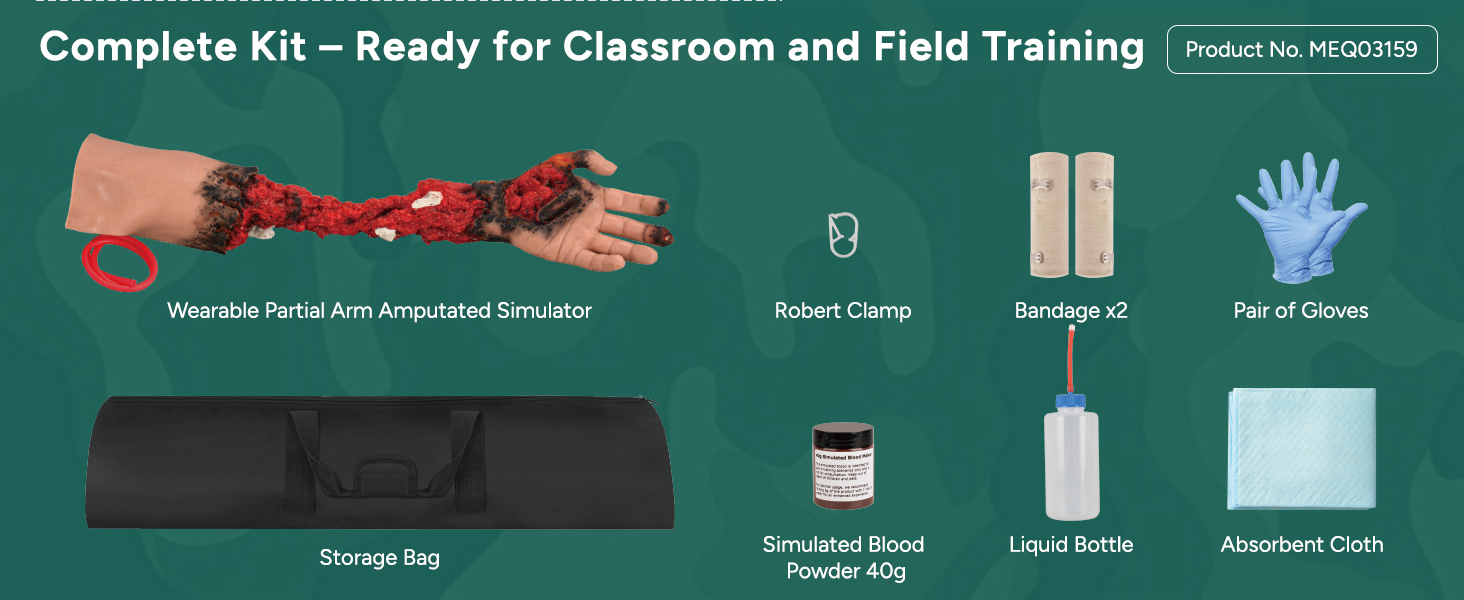 Wearable Arm Amputation Trauma Wound Packing Training Kit