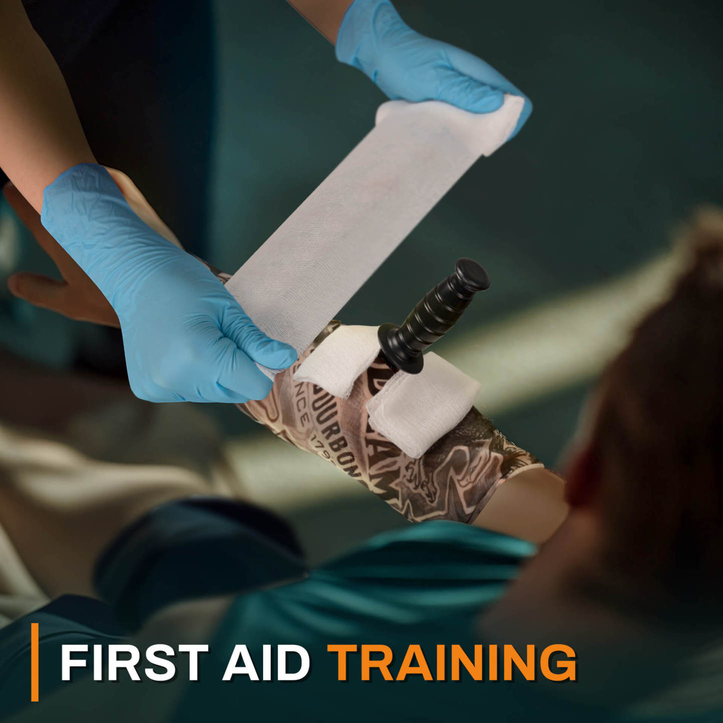 Wearable Knife Wound Sleeve for First Aid Training