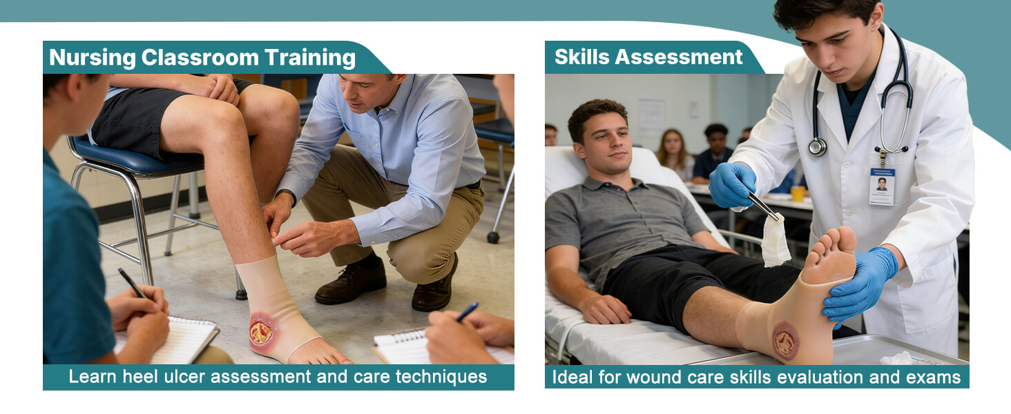 Wearable Heel Ulcer Wound Care Training Sleeve