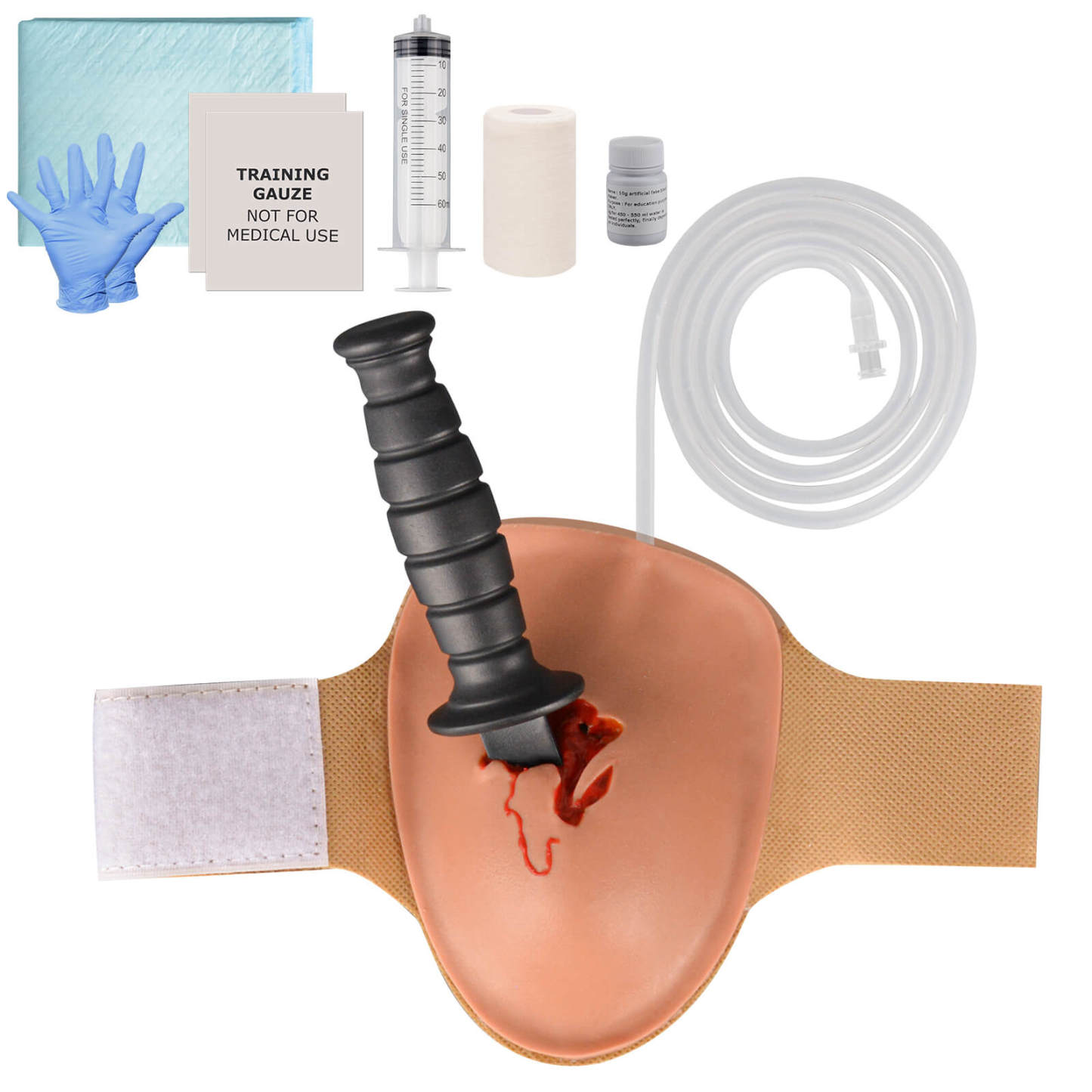 Wearable Knife Wound Packing Training Kit