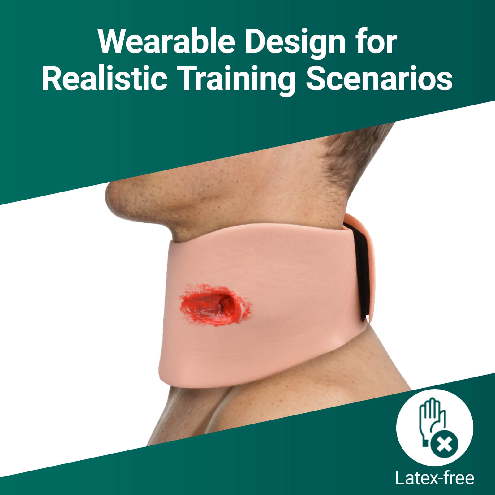 Wearable Neck Gunshot Wound Packing Trainer Kit