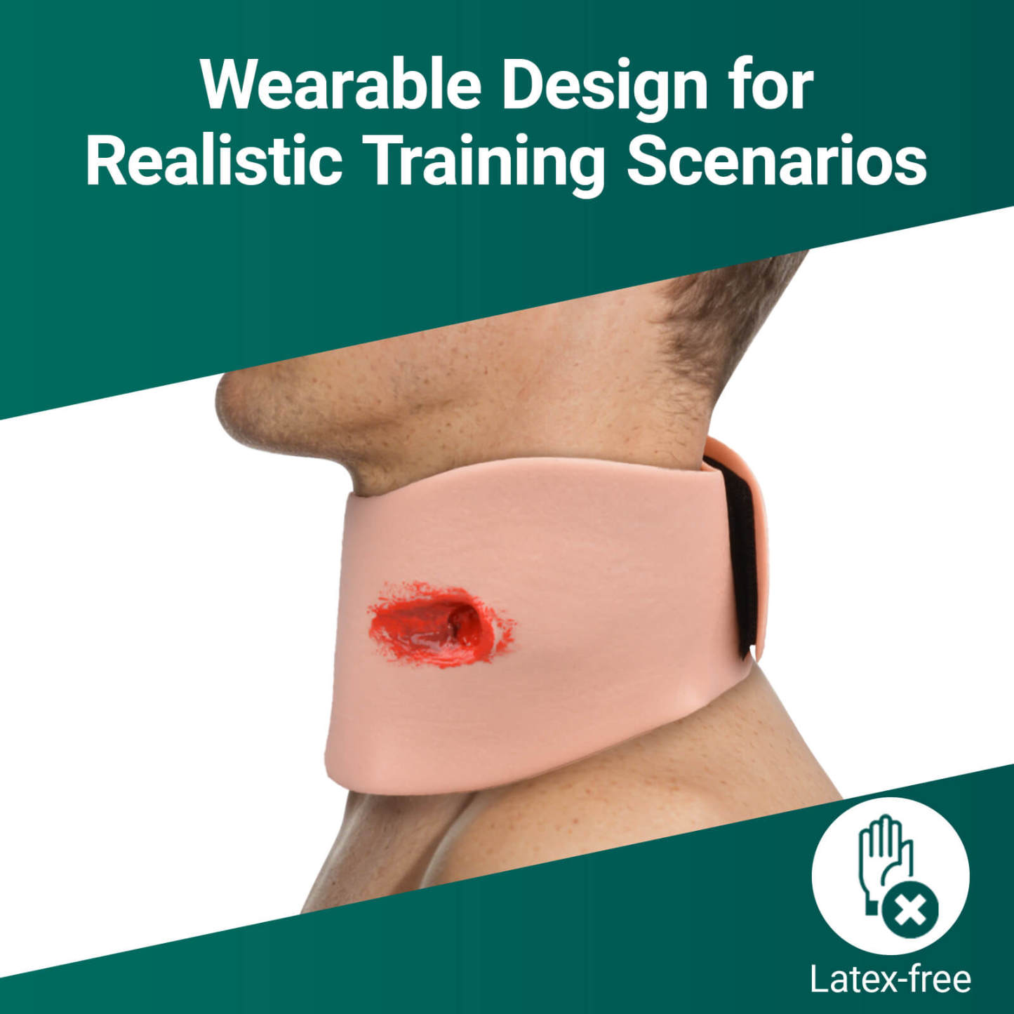 Wearable Neck Gunshot Wound Packing Trainer Kit