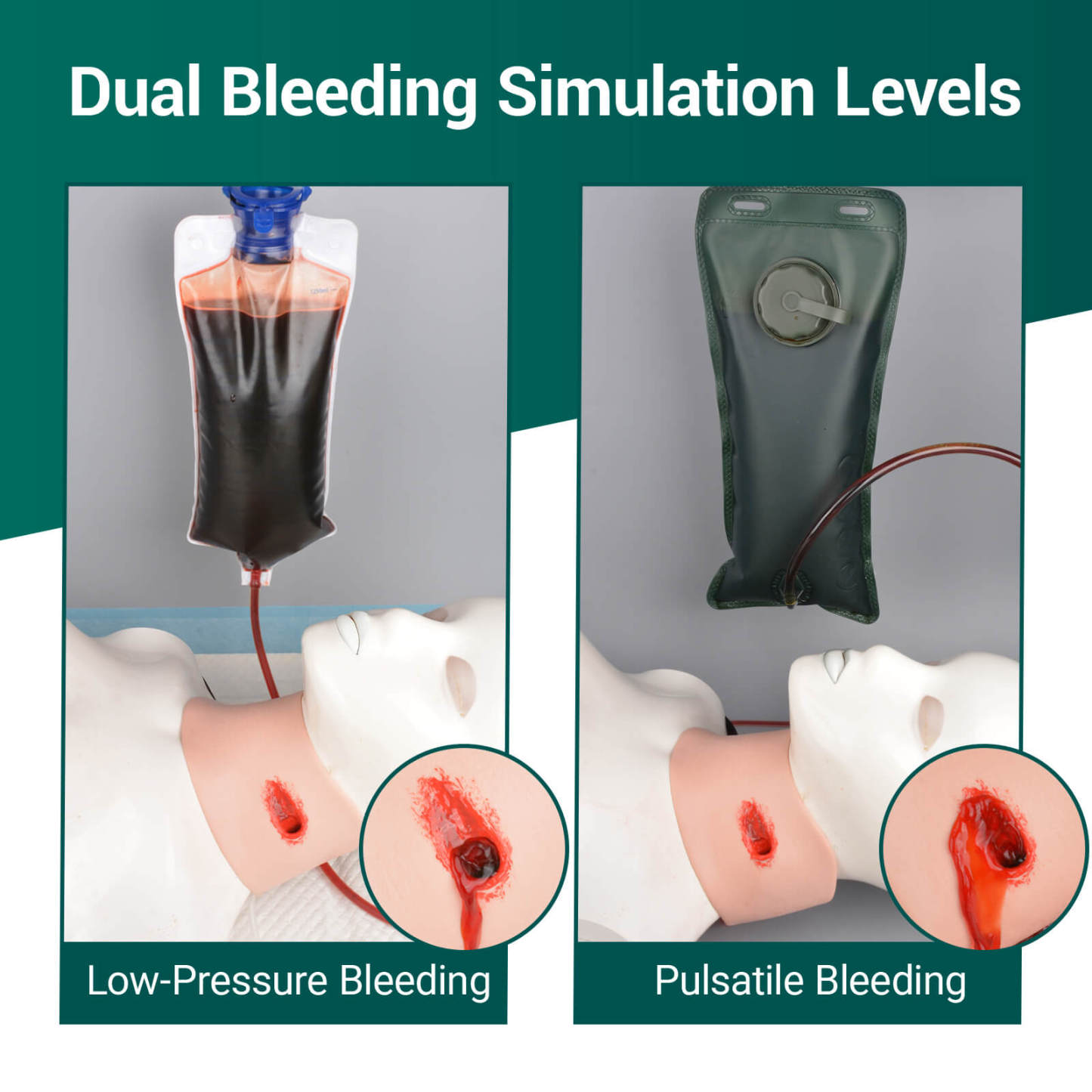 Wearable Neck Gunshot Wound Packing Trainer Kit