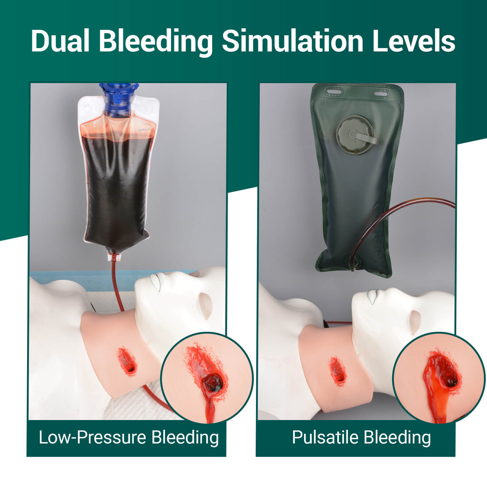 Wearable Neck Gunshot Wound Packing Trainer Kit