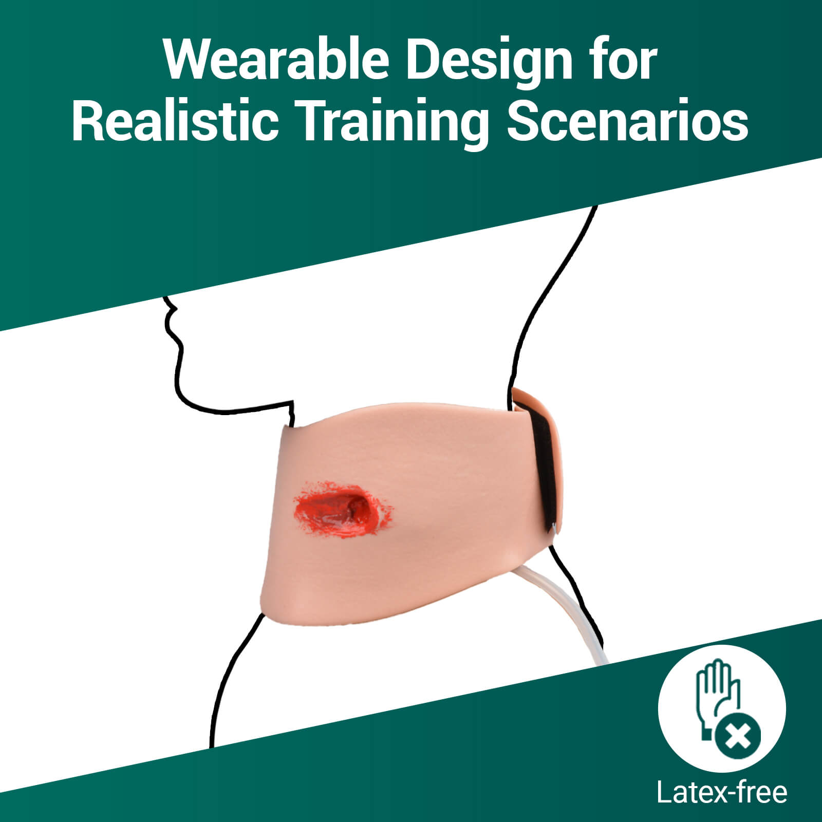 Wearable Neck Gunshot Wound Packing Trainer Kit