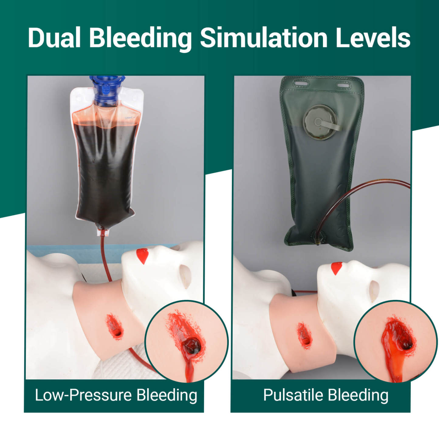 Wearable Neck Gunshot Wound Packing Trainer Kit