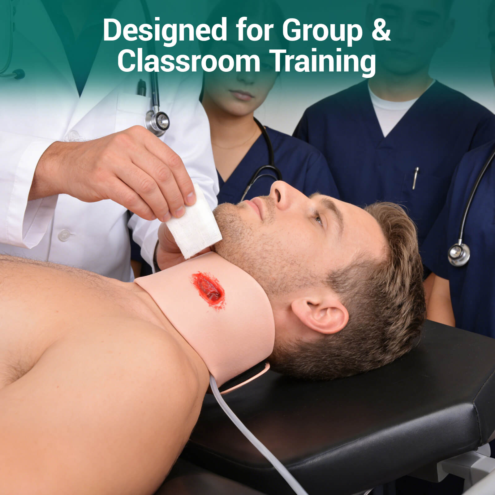 Wearable Neck Gunshot Wound Packing Trainer Kit