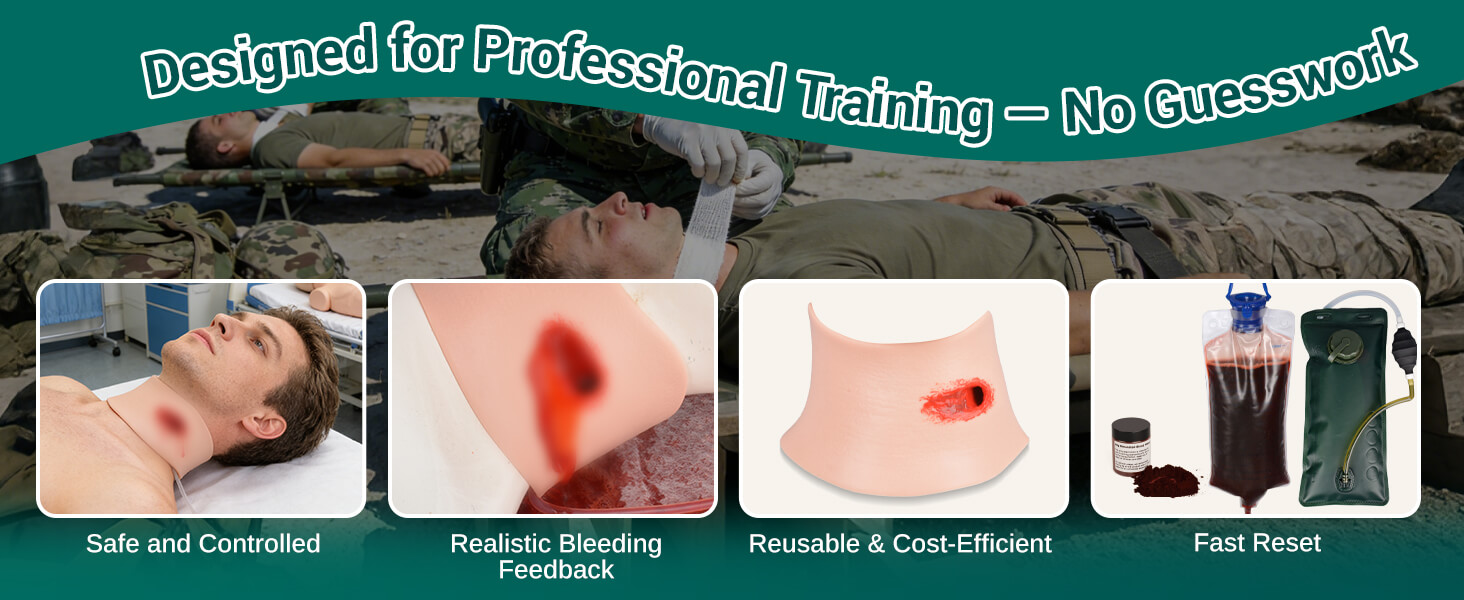 Wearable Neck Gunshot Wound Packing Trainer 