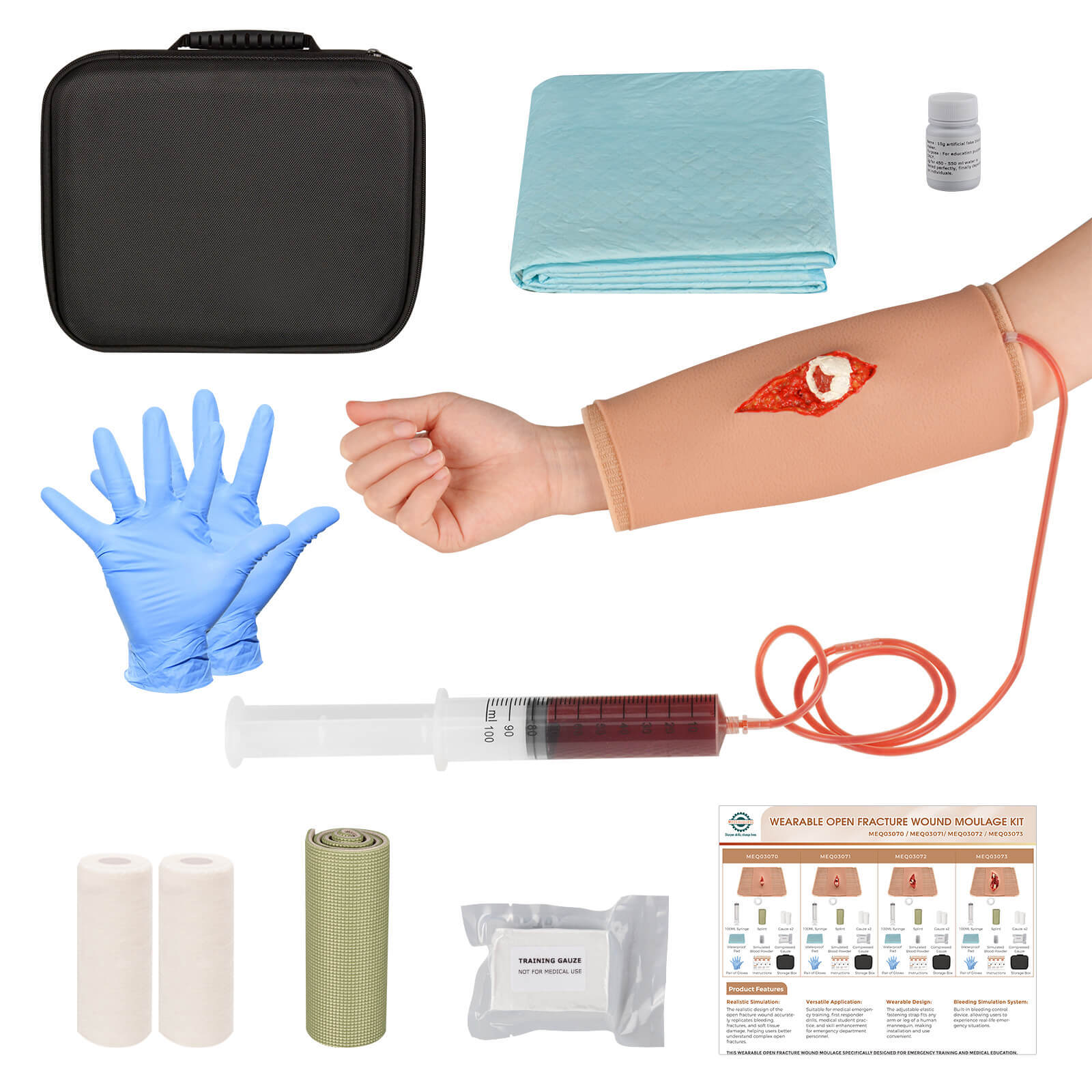 Wearable Open Fracture Wound Packing Trainer Kit, Second