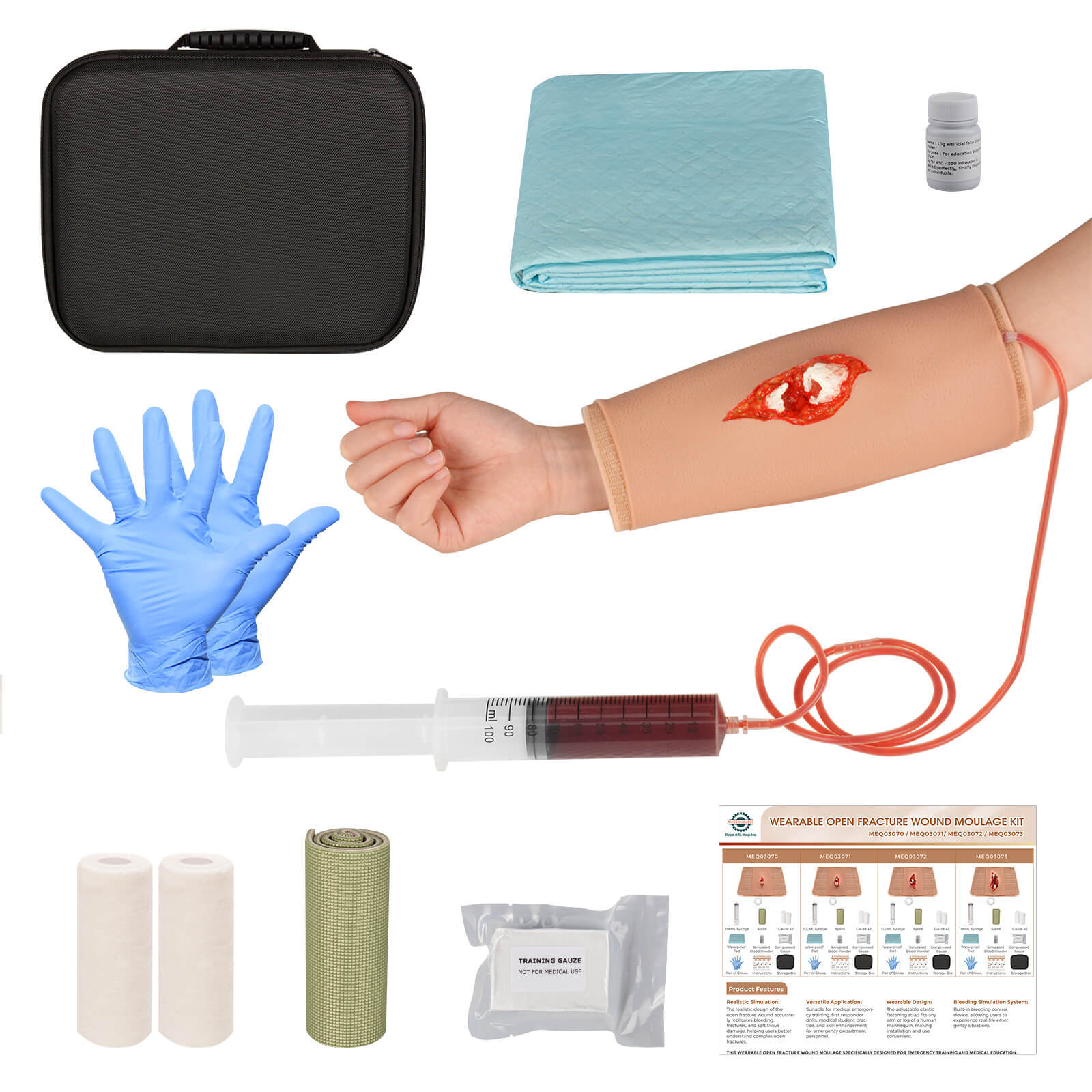 Wearable Open Fracture Wound Packing Trainer Kit, Third