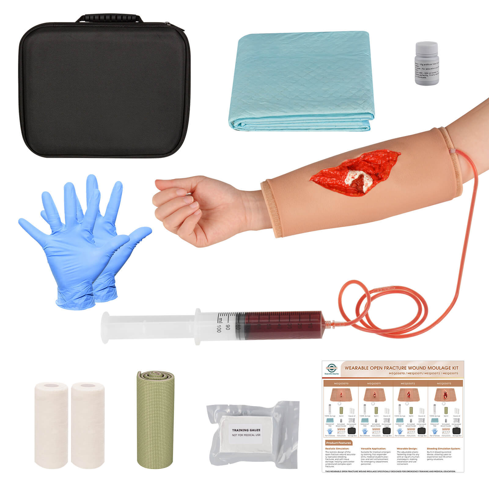 Wearable Open Fracture Wound Packing Trainer Kit, Fourth