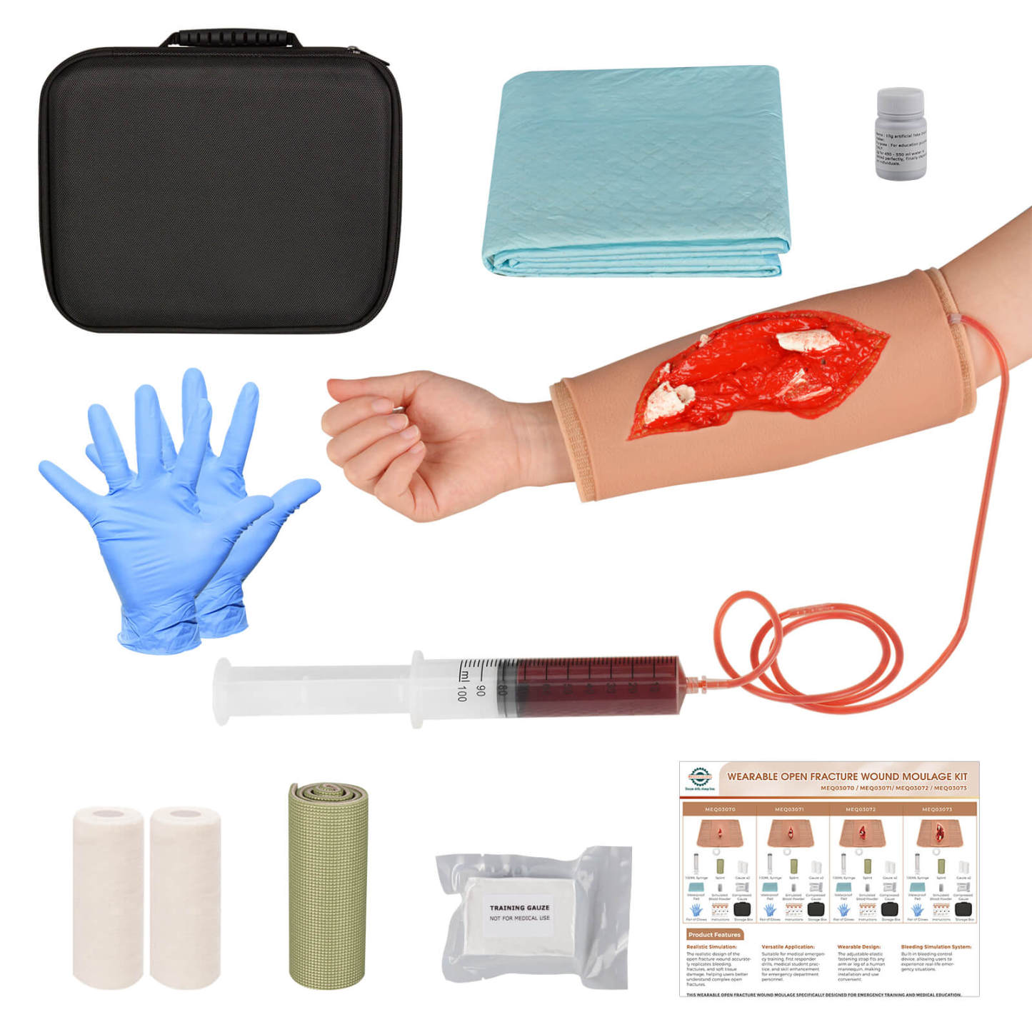 Wearable Open Fracture Wound Packing Trainer Kit, Fifth